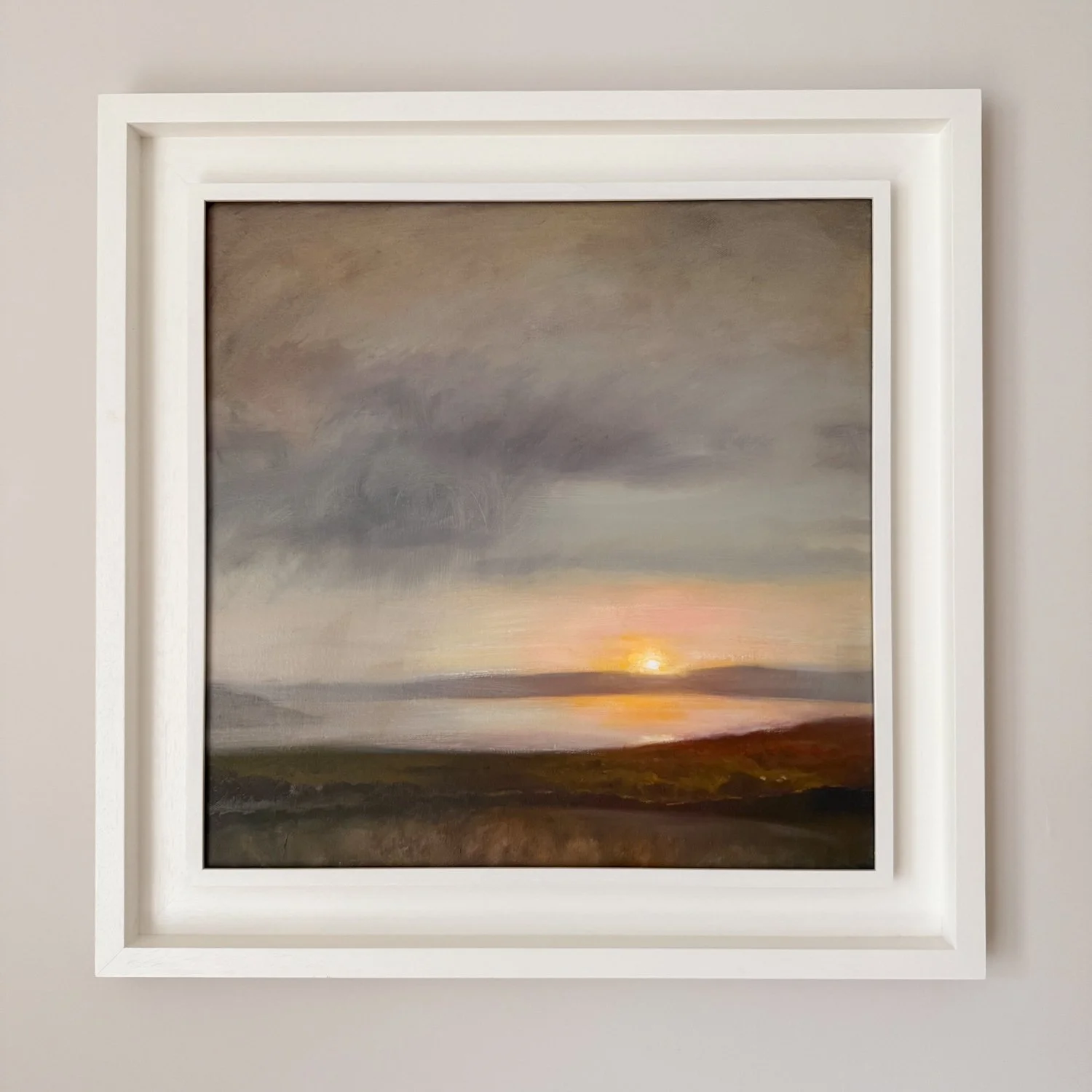 "Hazy Morning"
50 x 50cm
oil on canvas 

Just delivered to Art &amp; Space Gallery in Kent
Hope you like it 😃

#heidilaughtonart #artandspacegallery #artistinkent #kentart #contemporaryart #atmosphericart #impressionisticart  #sunsetpainti