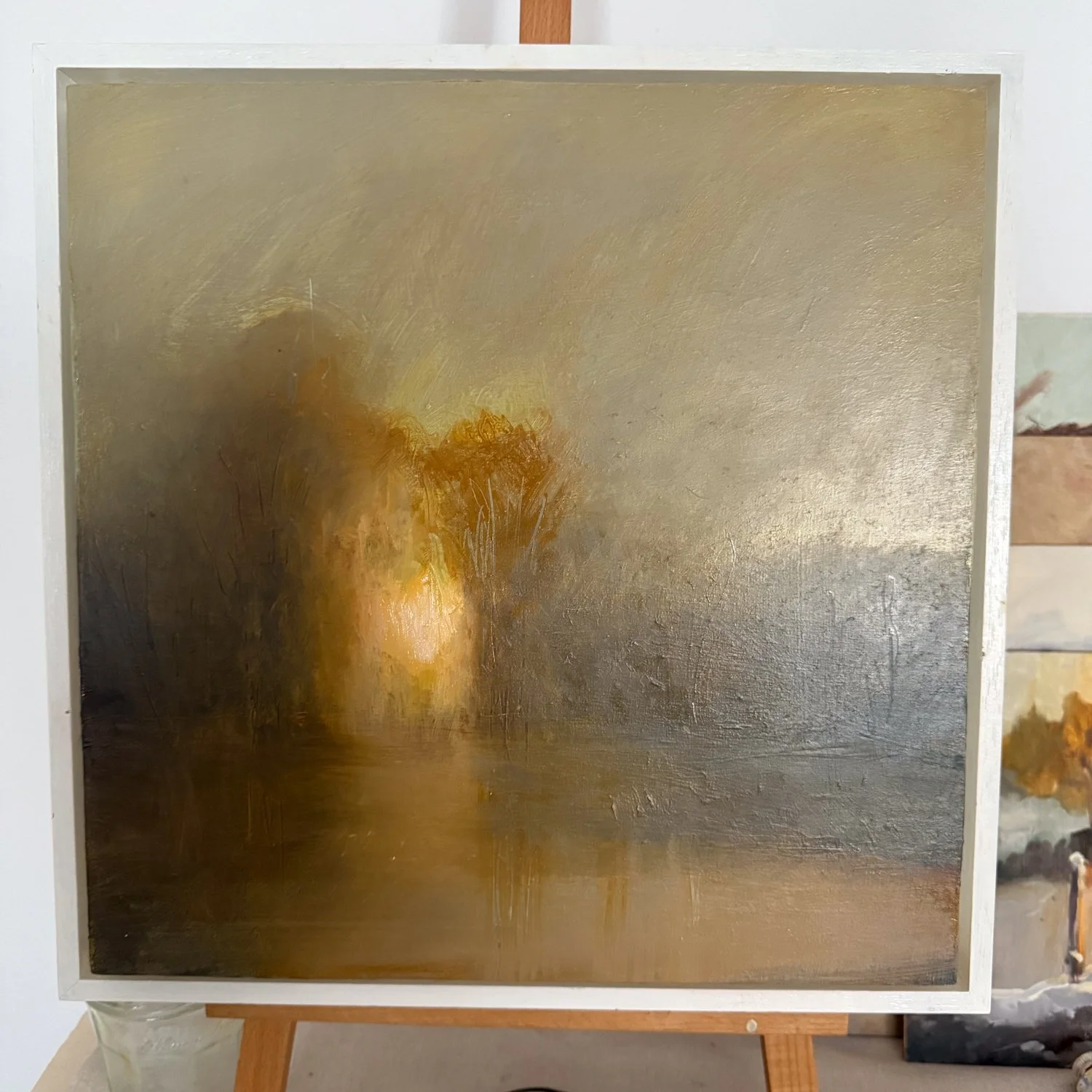 On the easel

Just messing around after painting another larger painting.  Sometimes you just feel you need to let loose a little. No brushes just kitchen roll 😂. Not quite sure where this one is going.. but I'm enjoying the tonalist vibe

#tonalism