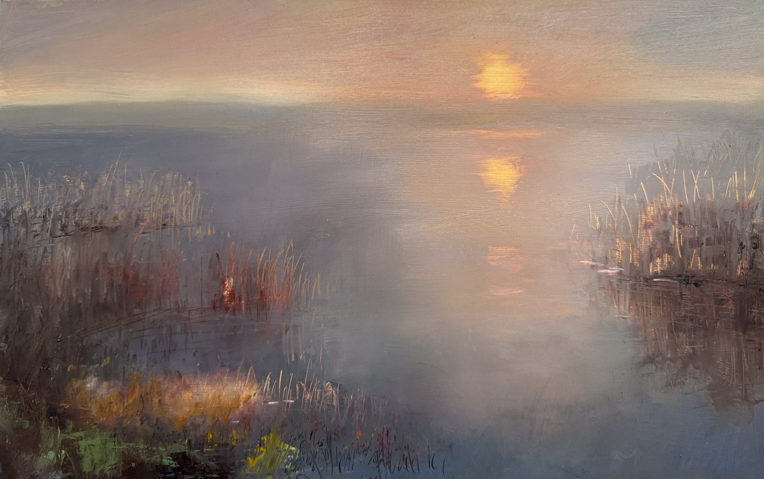I reworked the second painting from the previous post, and aimed for a more impressionistic style. Here are the two paintings now.  I think I'll stick them in frames and re-assess.  The sunset could still do with some work but it's getting there...

