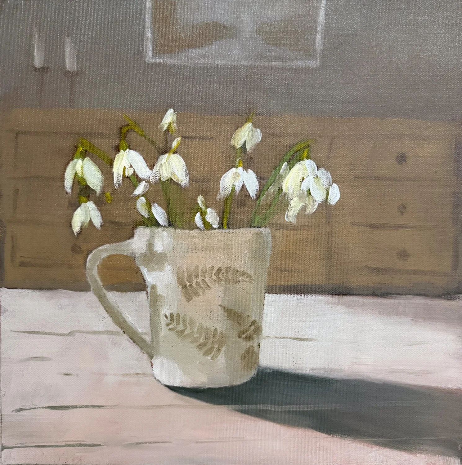 Snowdrops in little mug
