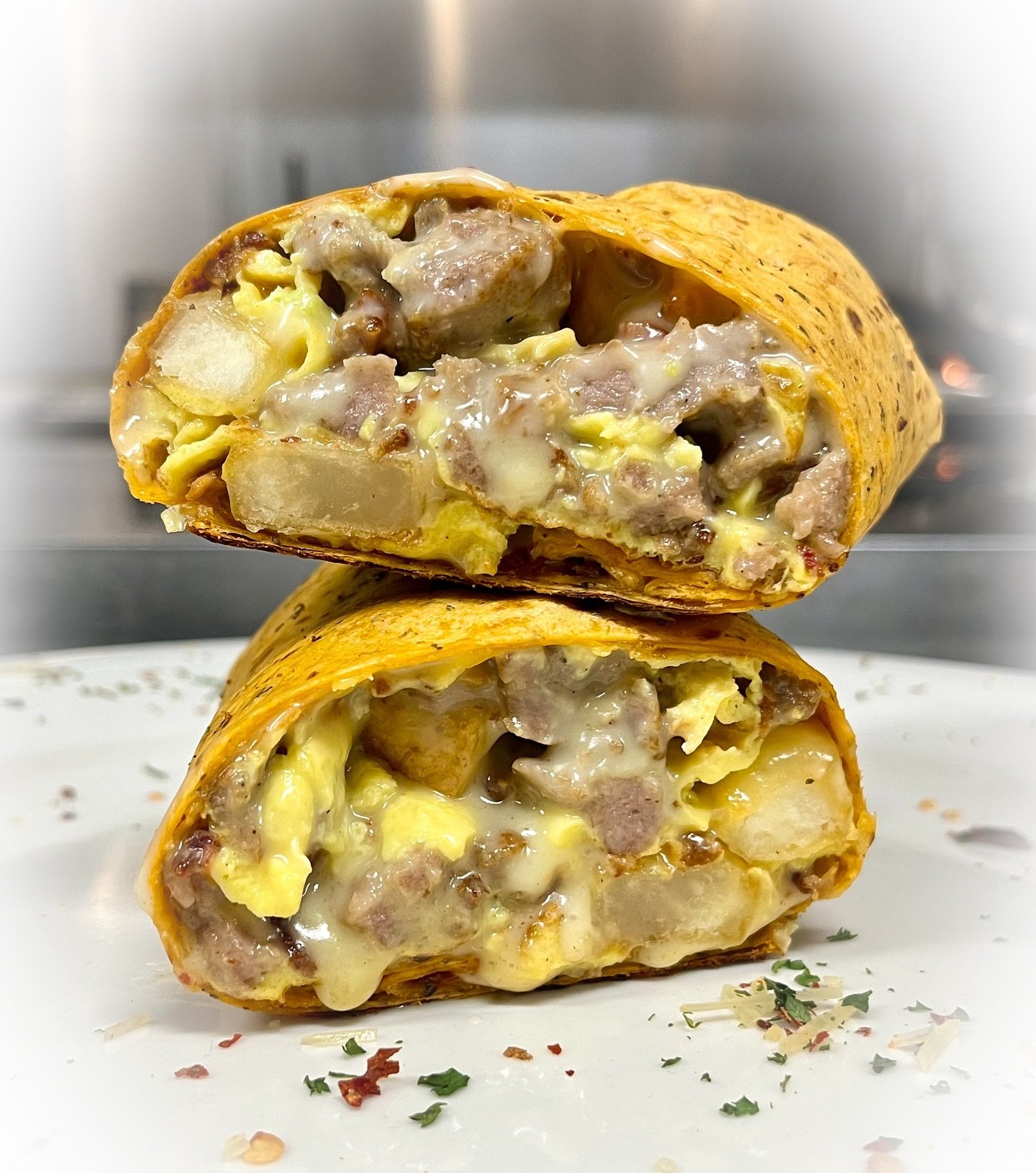 ⭐️ We have Breakfast Burritos for this week&rsquo;s Lunch Special- Scrambled eggs, diced bacon, breakfast potatoes, diced sausage, and Queso cheese in a flour tortilla. Served w/ a side of grits.

#breakfastburrito #brunch #quigleys #quigleyspintandp