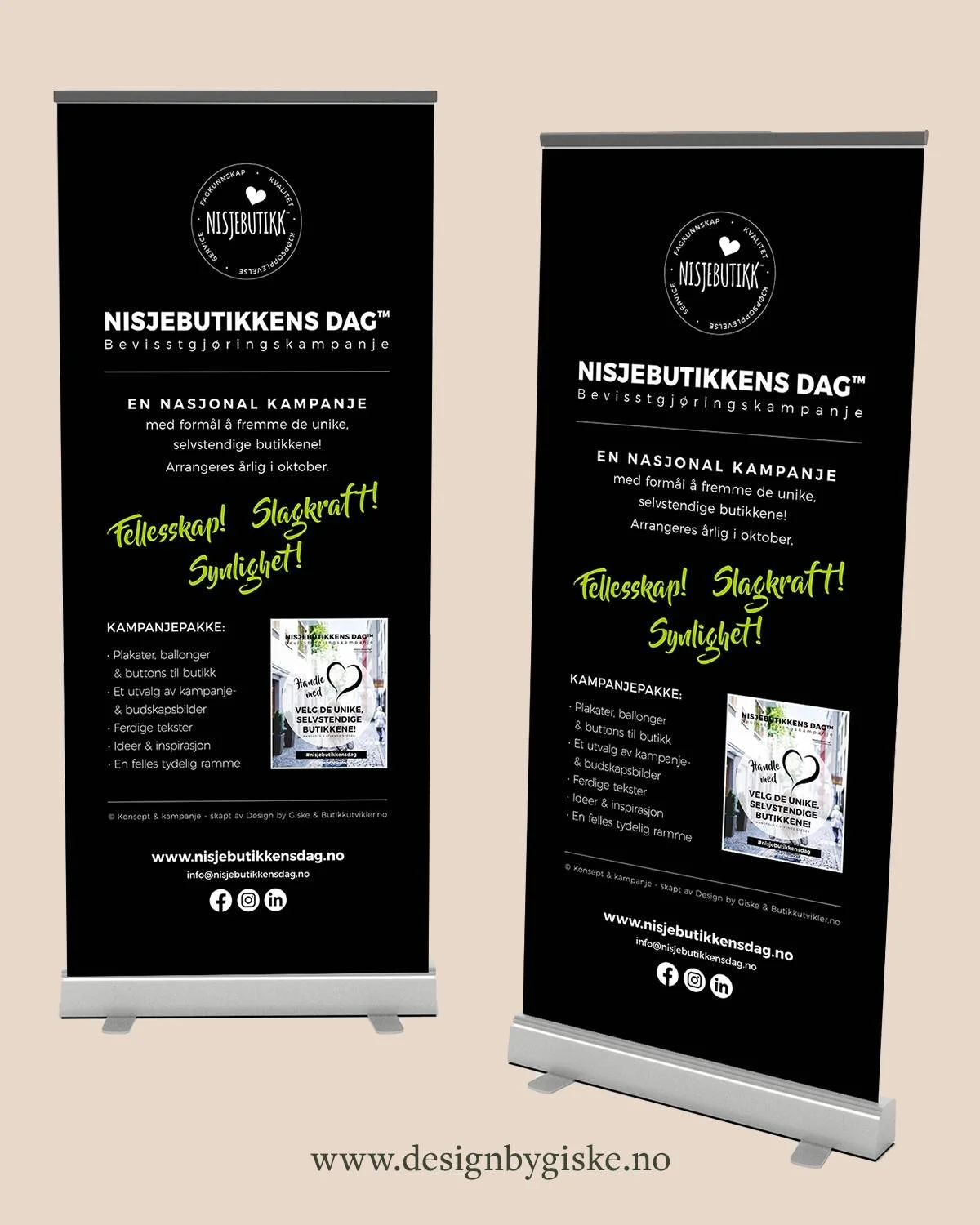 @nisjebutikkensdag&trade; // design av rollup, paraplyar, handlenett m.m. til profilering av kampanja uavhengig av &aring;r og kampanjefarge. 

Nisjebutikkens dag&trade; 🖤 
&copy; konsept og kampanje - skapt av
@butikkutvikler &amp; @design.by.giske