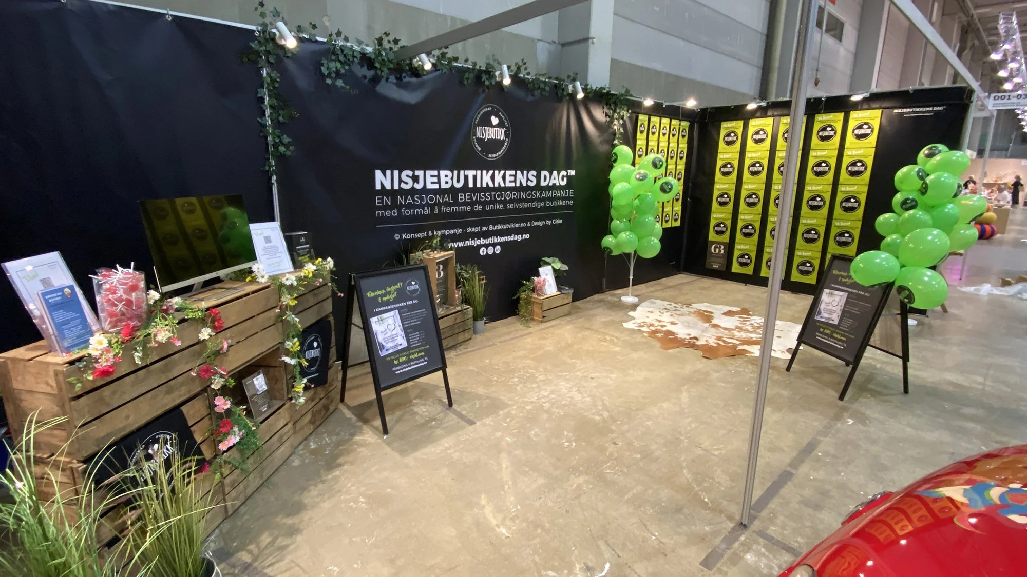 Nisjebutikkens dag™ 2025 - design messestand - Oslo design fair høst 2025 - kampanjemateriell, trykksaker // kampanje - identitet - merkevarebygging // © Design by Giske