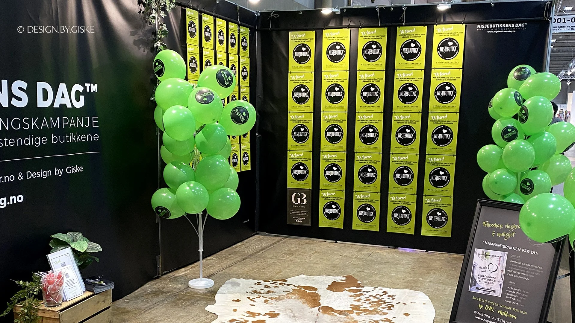 Nisjebutikkens dag™ 2025 - design messestand - Oslo design fair høst 2025 - kampanjemateriell, trykksaker // kampanje - identitet - merkevarebygging // © Design by Giske