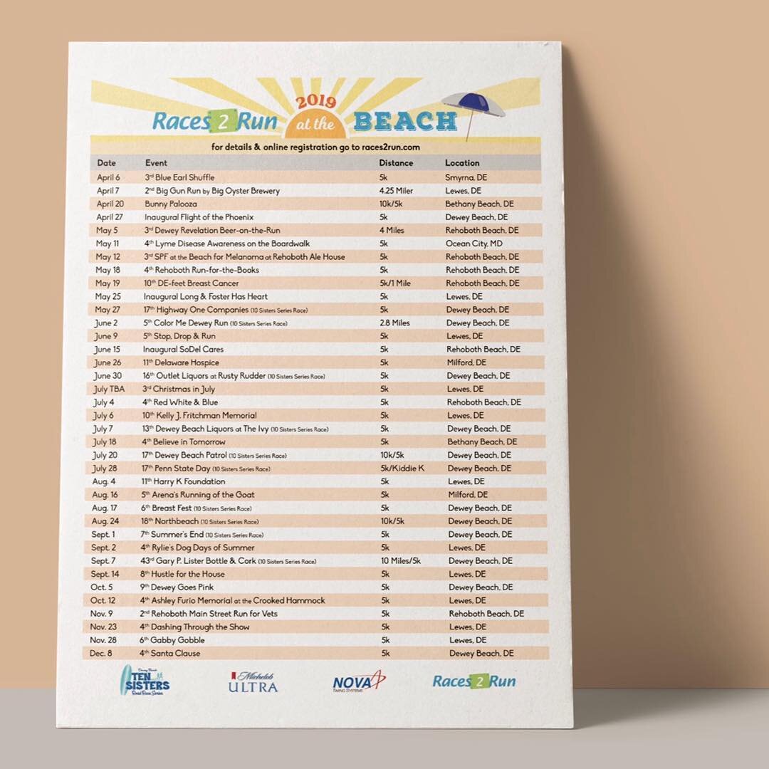 { flyer design promoting Spring/Summer 2019 races at the Delaware beaches for @races2runde }⁣
⁣
⁣
#graphicdesign #printdesign #netDE #inWilm #design #art #illustration #creative #branding #artwork #marketing #promotional #business #graphicdesigner #d
