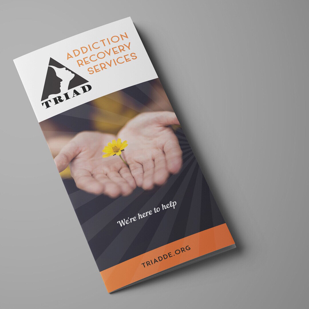 { brochure design for TRIAD Addiction Recovery Services }
⁣
With the goal of increased outreach and community awareness, I worked with TRIAD (a non-profit organization in Wilmington, DE) to design new materials that accurately represent their support