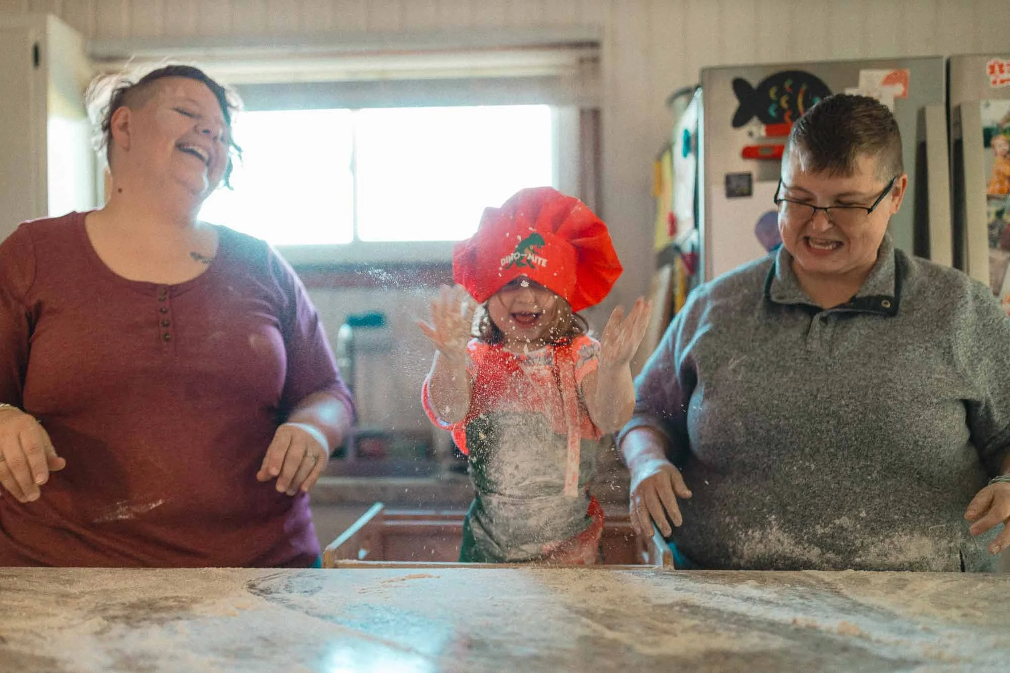 columbus ohio family photographers family baking in the kitchen