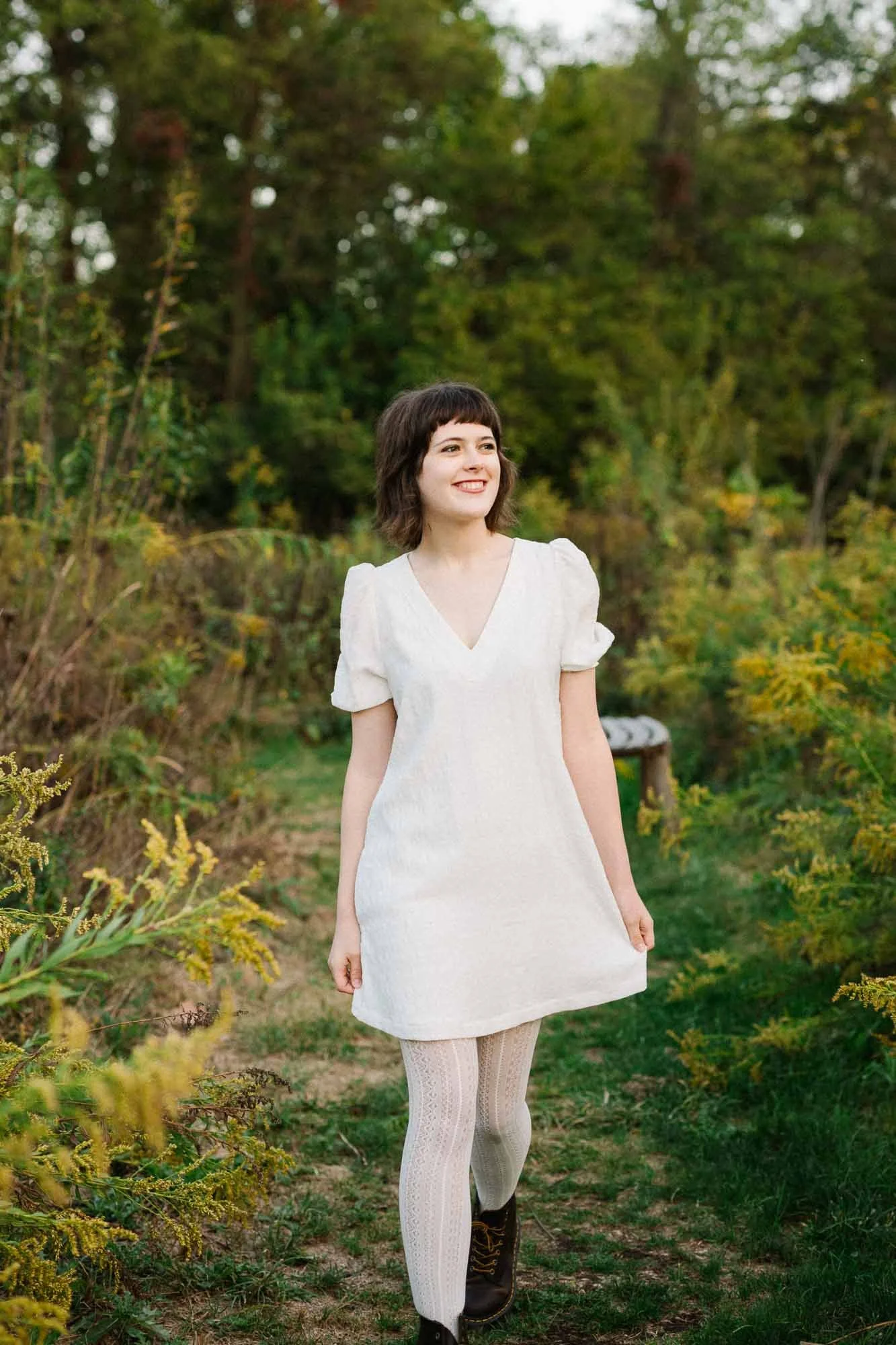 Columbus senior looking confident and authentic in personal style during portrait session outdoors