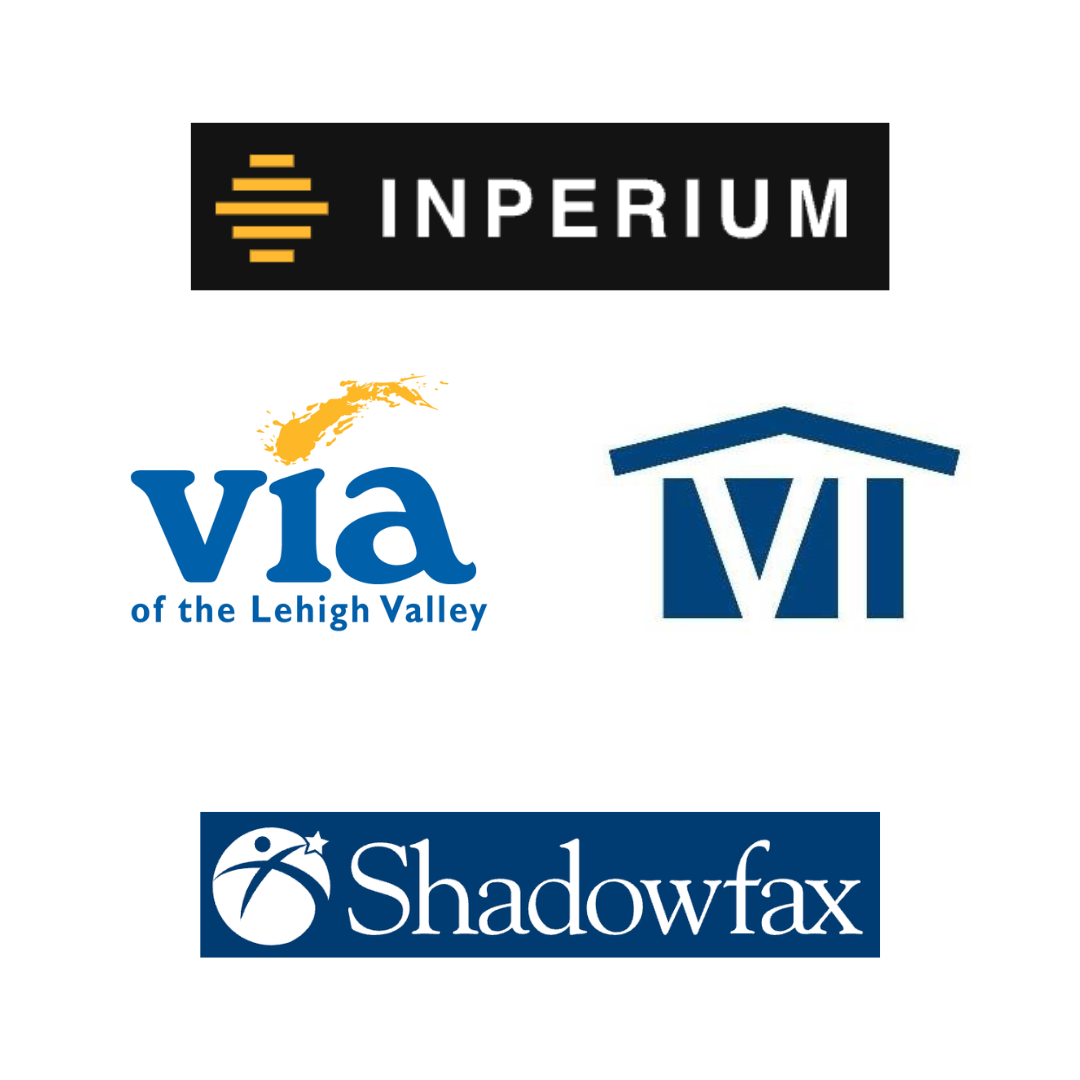 logos for inperium, Via of Lehigh Valley, Shadowfox, and Vallonia Industries