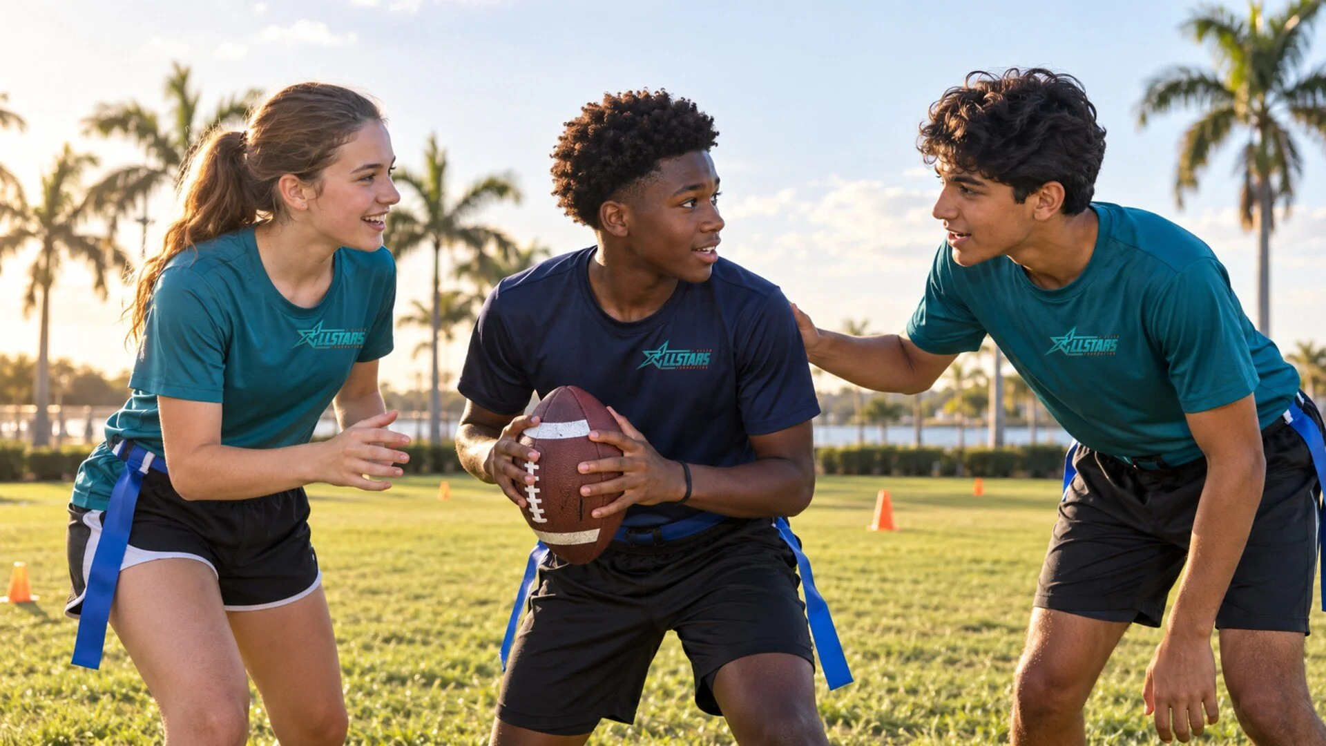 Young athletes build teamwork, confidence, and leadership skills through a J. Allen Allstars Foundation sports program.