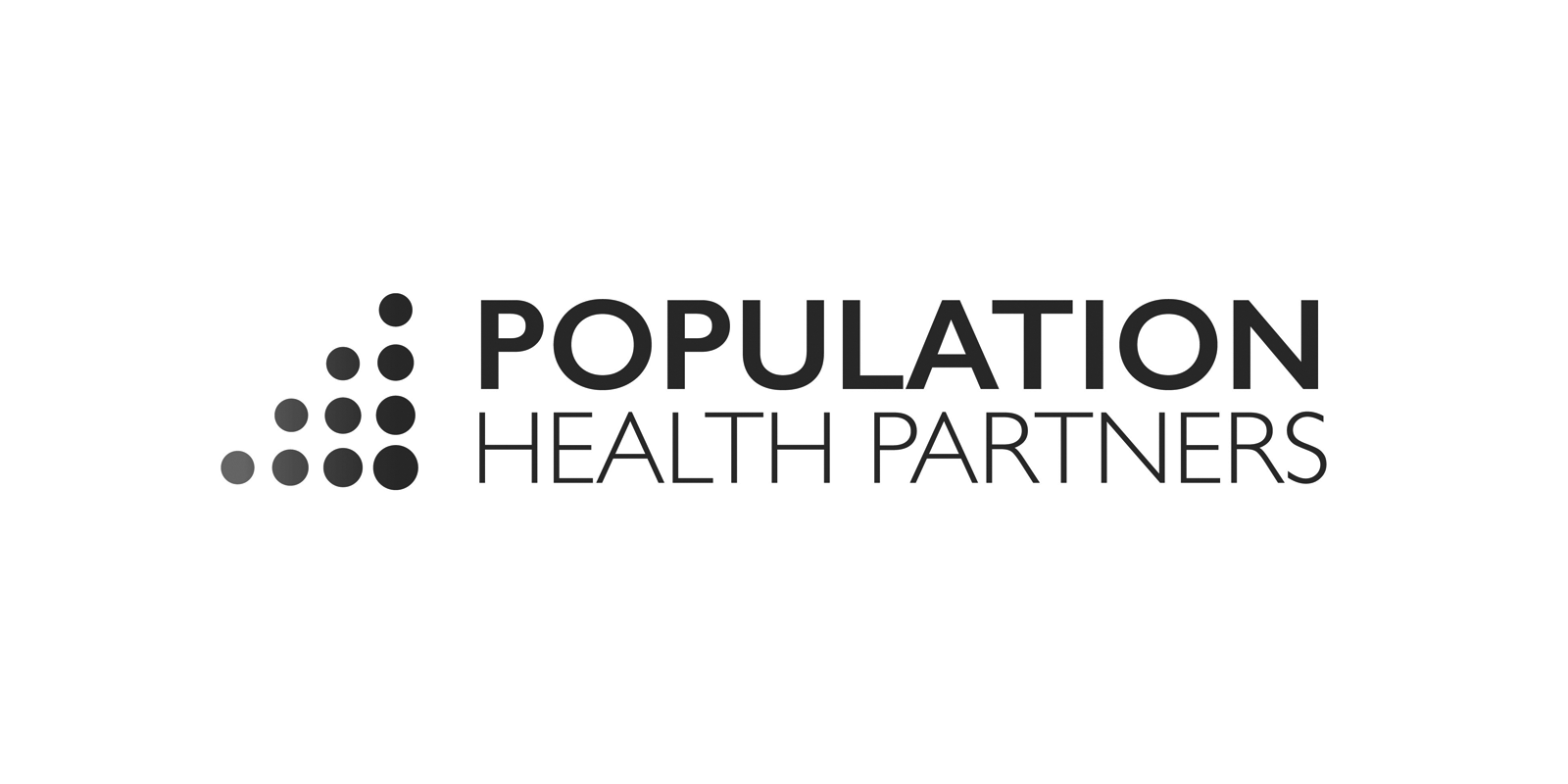 Logo of Population Health Partners with a dotted triangular symbol and the company name in black text.