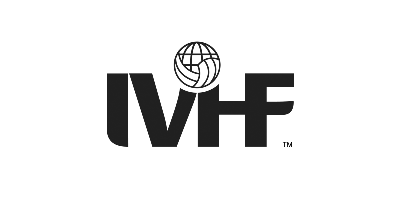 International Volleyball Hall of Fame logo with the letters "IVHF" and a globe/volleyball symbol.