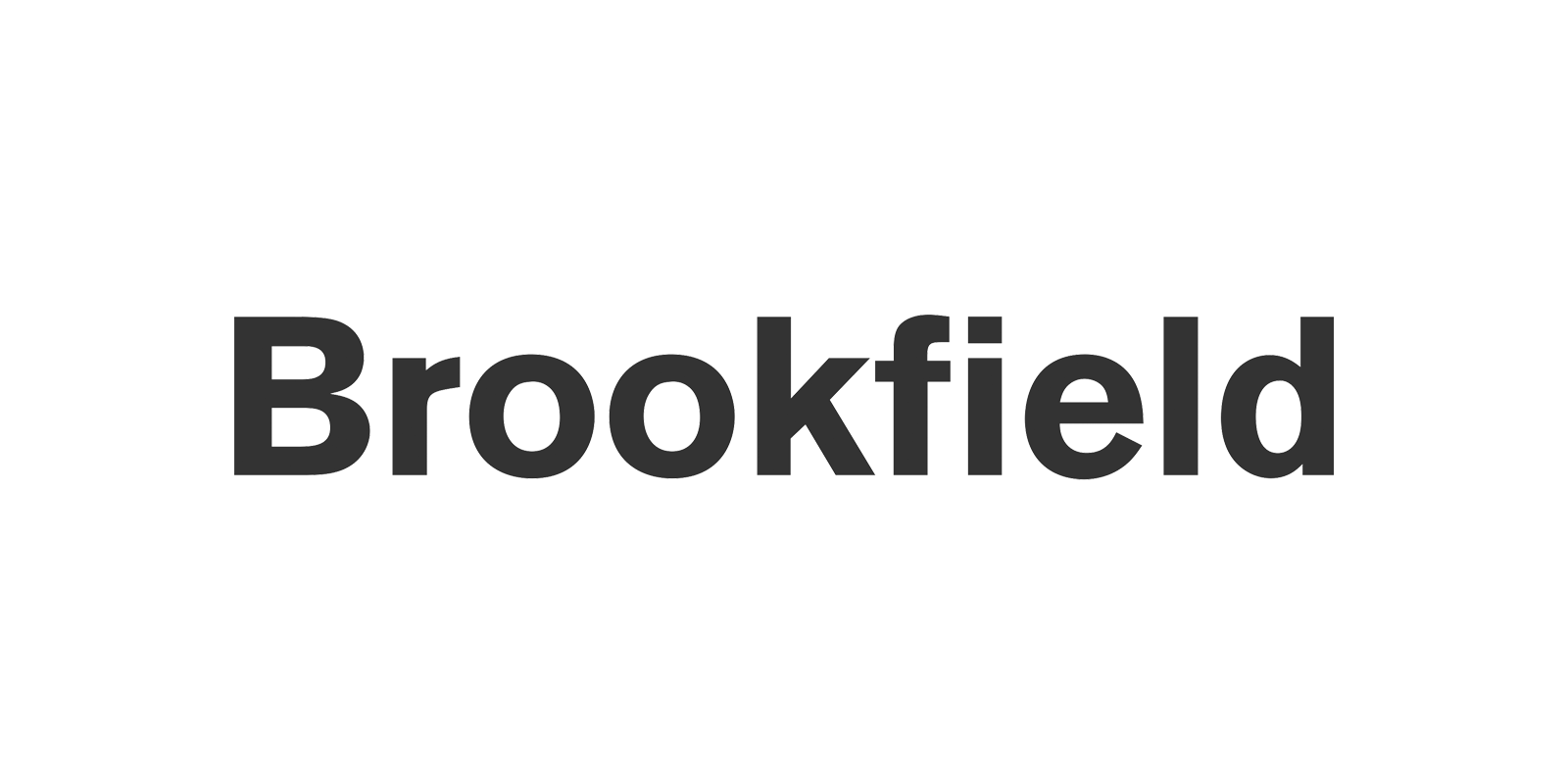 Stylized logo with the word 'Brookfield' in bold, black text on a white background.