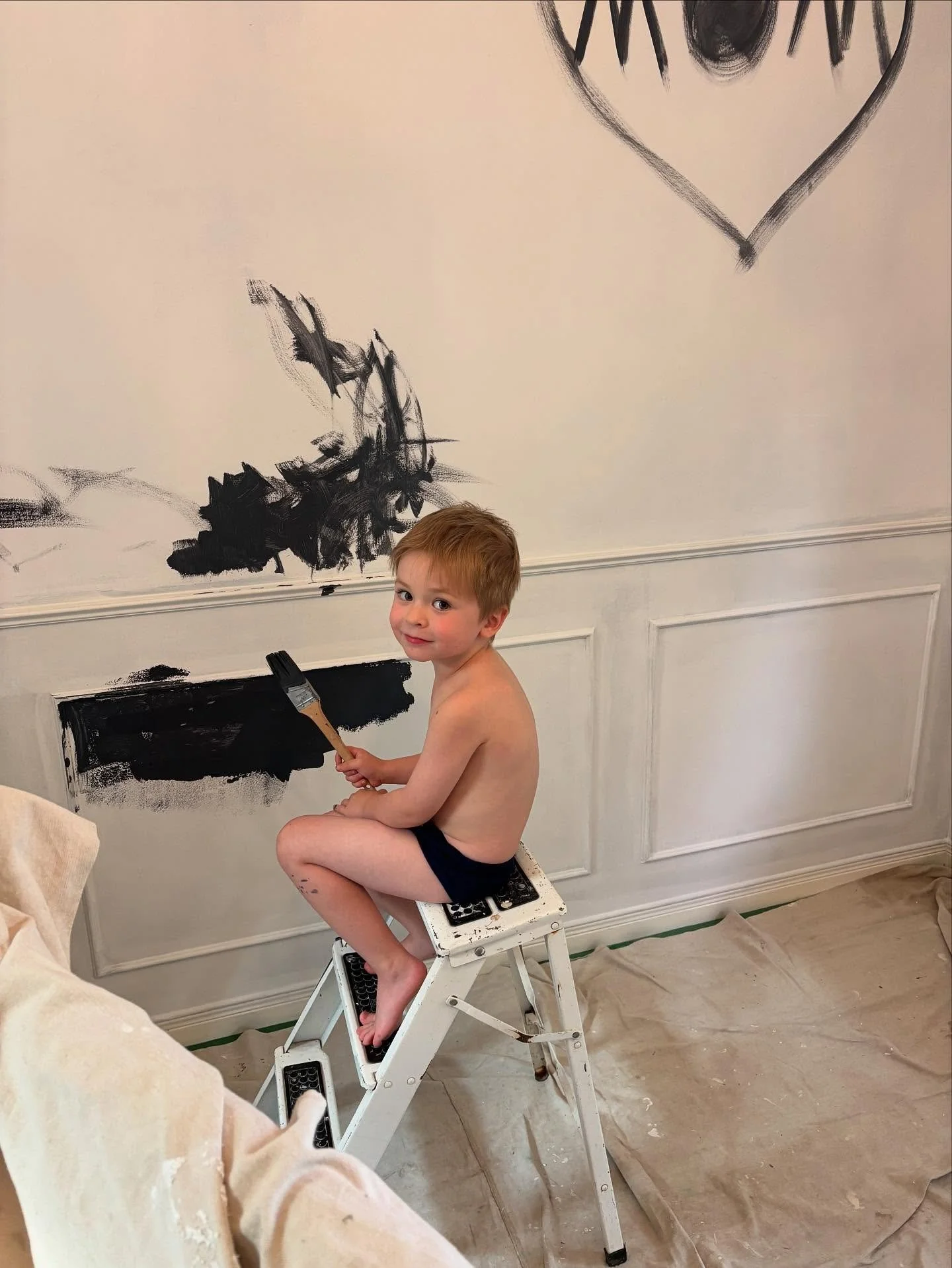 Little man helping out.