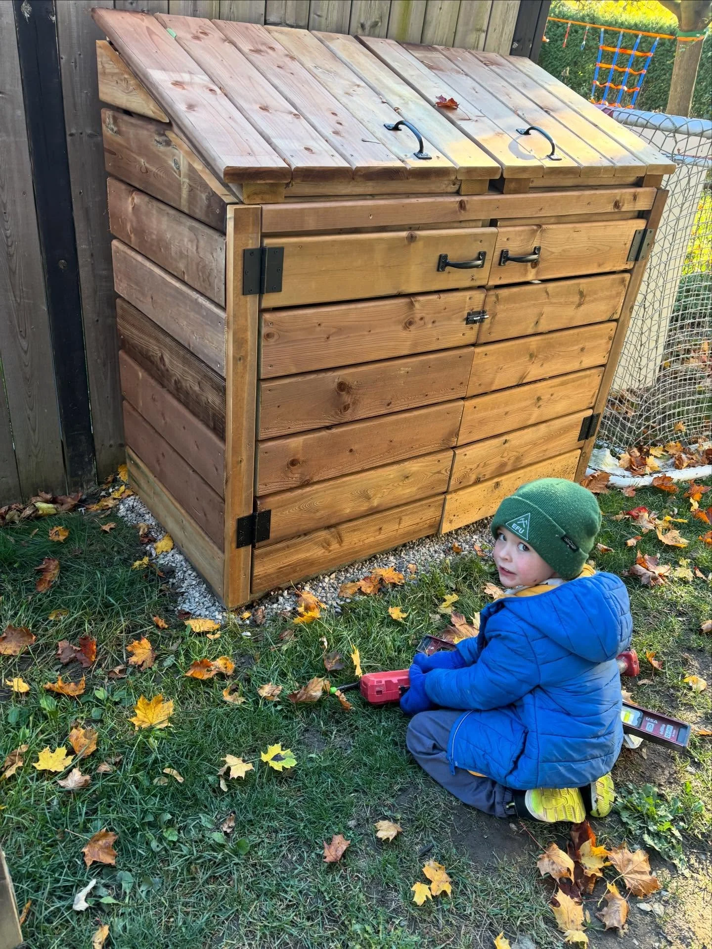 My little helper (well, one of two) helping me with the final touches.