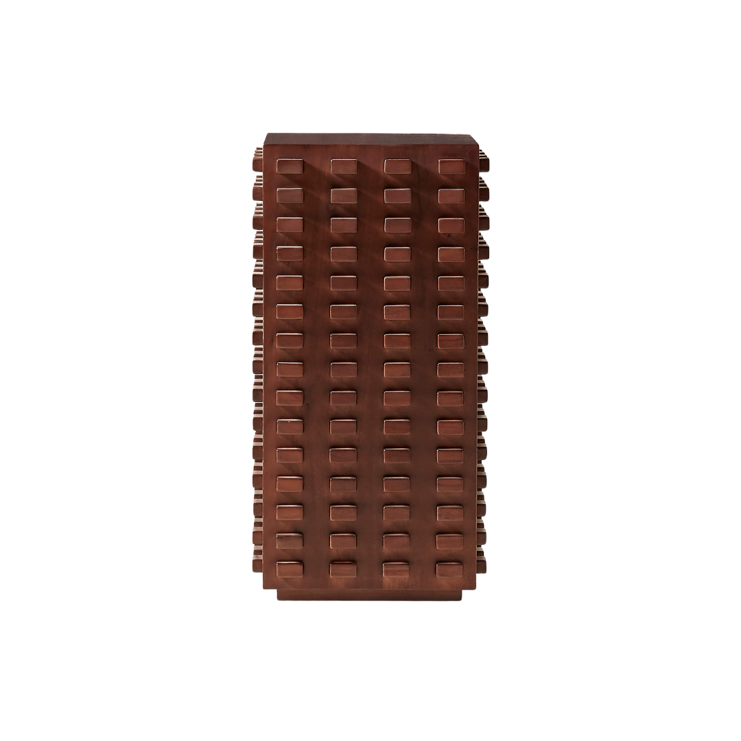 Toron Dark Brown Acacia Wood Short Pedestal Table.png