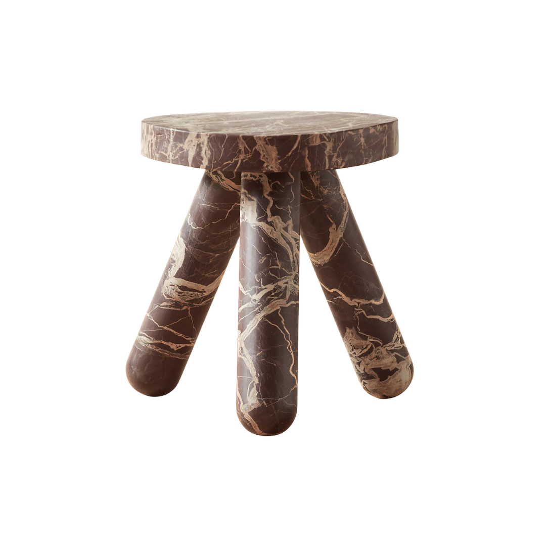 Jaxx Round Red Marble Side Table Tall.png