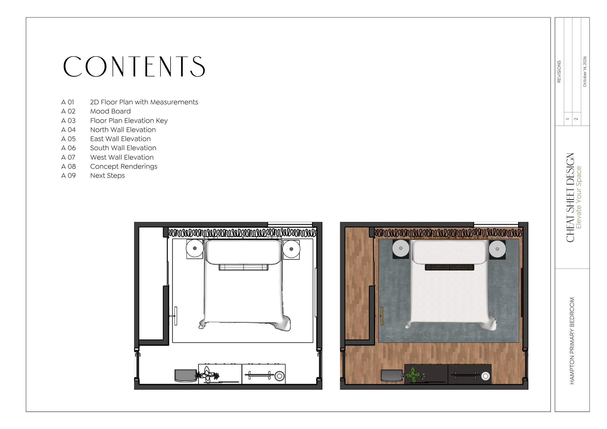 Hampton Bedroom Project | Custom Design Cheat Sheet