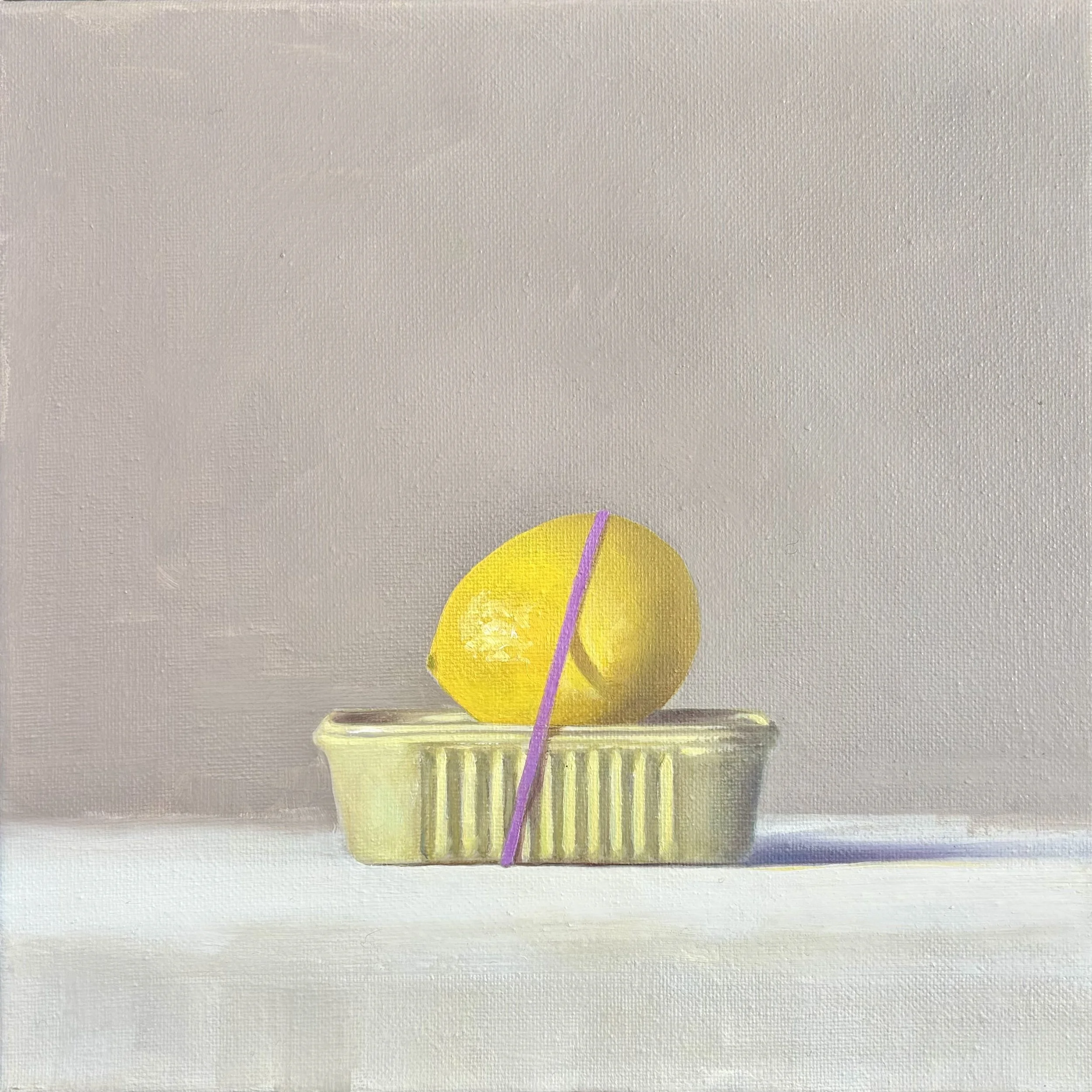  Lemon with Can 
10" x 10"
OIL ON CANVAS