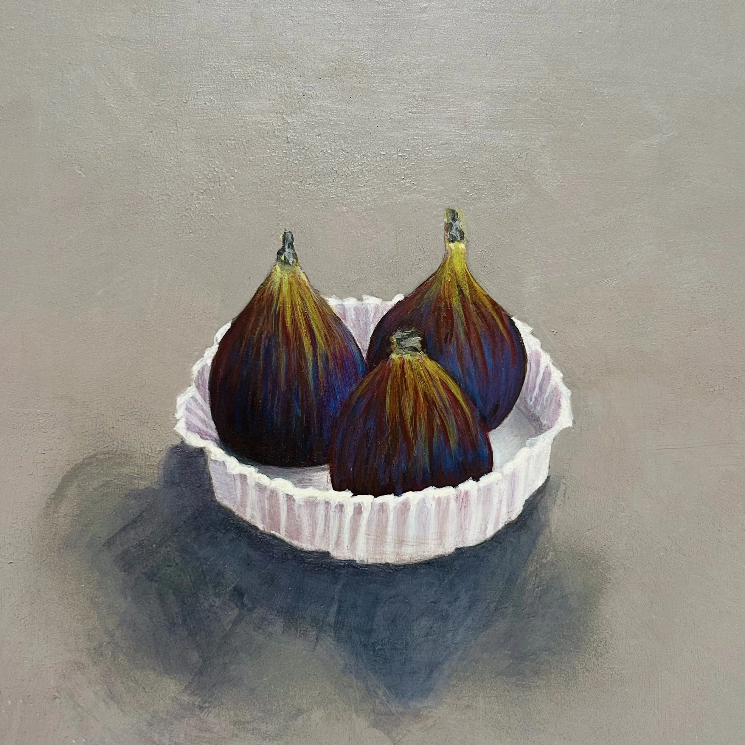  Figs in a Paper Cup 
6" x 6"
EGG TEMPERA ON BOARD
 ● 
