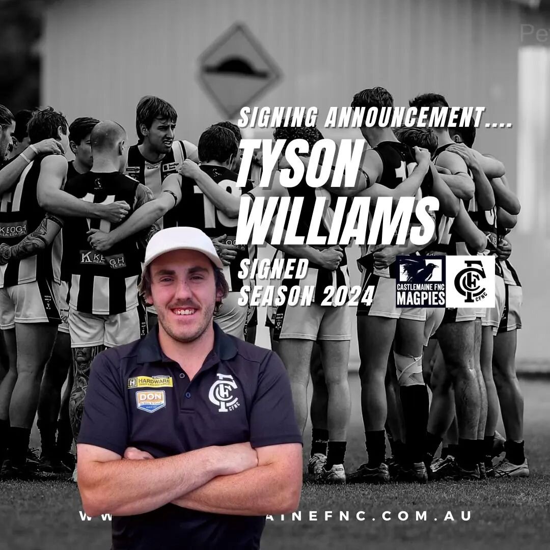 Signing announcement Season 2024 🏉

Welcome back Tyson! Tyson came to us to play U18s and progressed to play both Reserves and Senior football for the Club. Tyson has since played Senior football in the MCDFNL for both his home Club Campbell's Creek