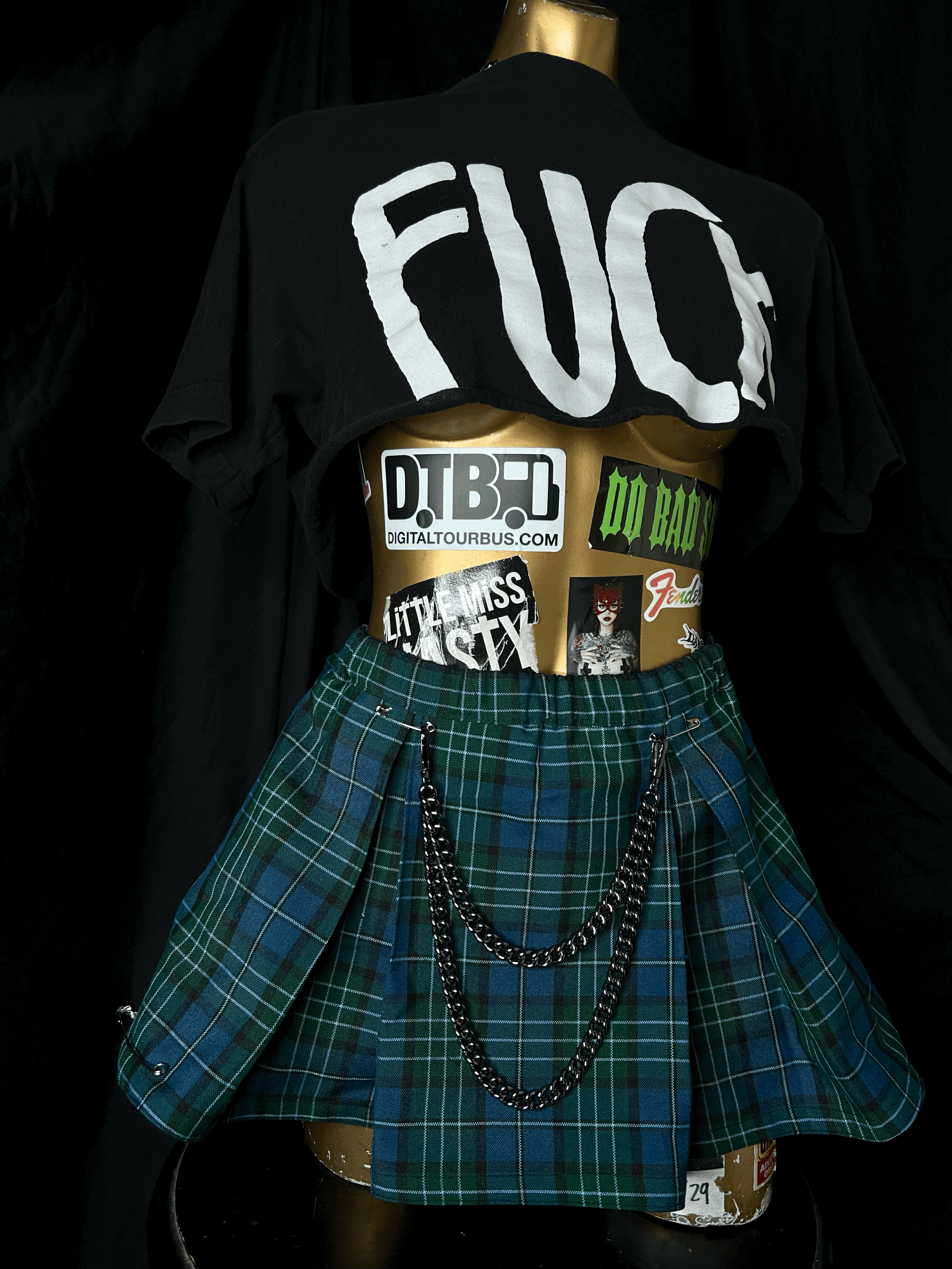 SCHOOL GIRL TUTU W BIG ASS BOW TAIL (BLUE)