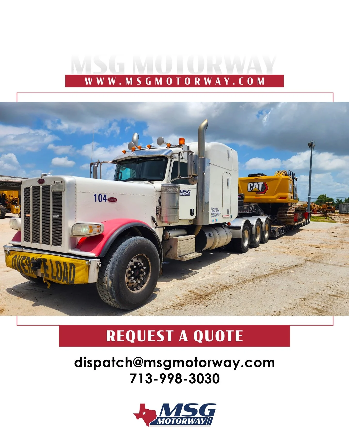 From point A to B, we handle the heavy stuff so you don&rsquo;t have to. #MSGMotorway #FreightSolutions #TransportationProfessionals

(713) 998-3030
dispatch@msgmotorway.com
www.MSGmotorway.com