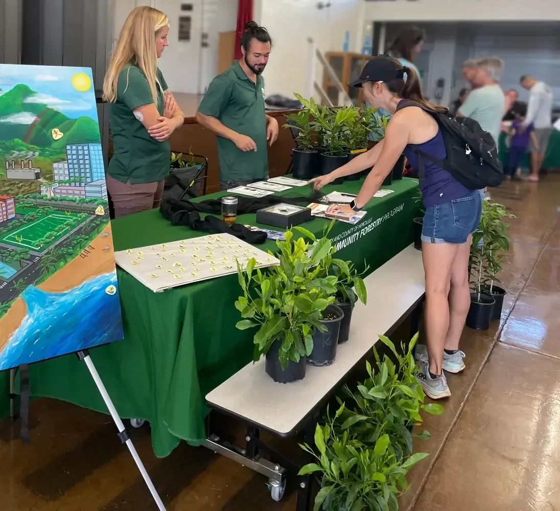 City & County of Honolulu Community Forestry Program teach about urban forestry at the Smart Yards 2024 Workshop hosted by Mālama Maunalua and 3Rwater