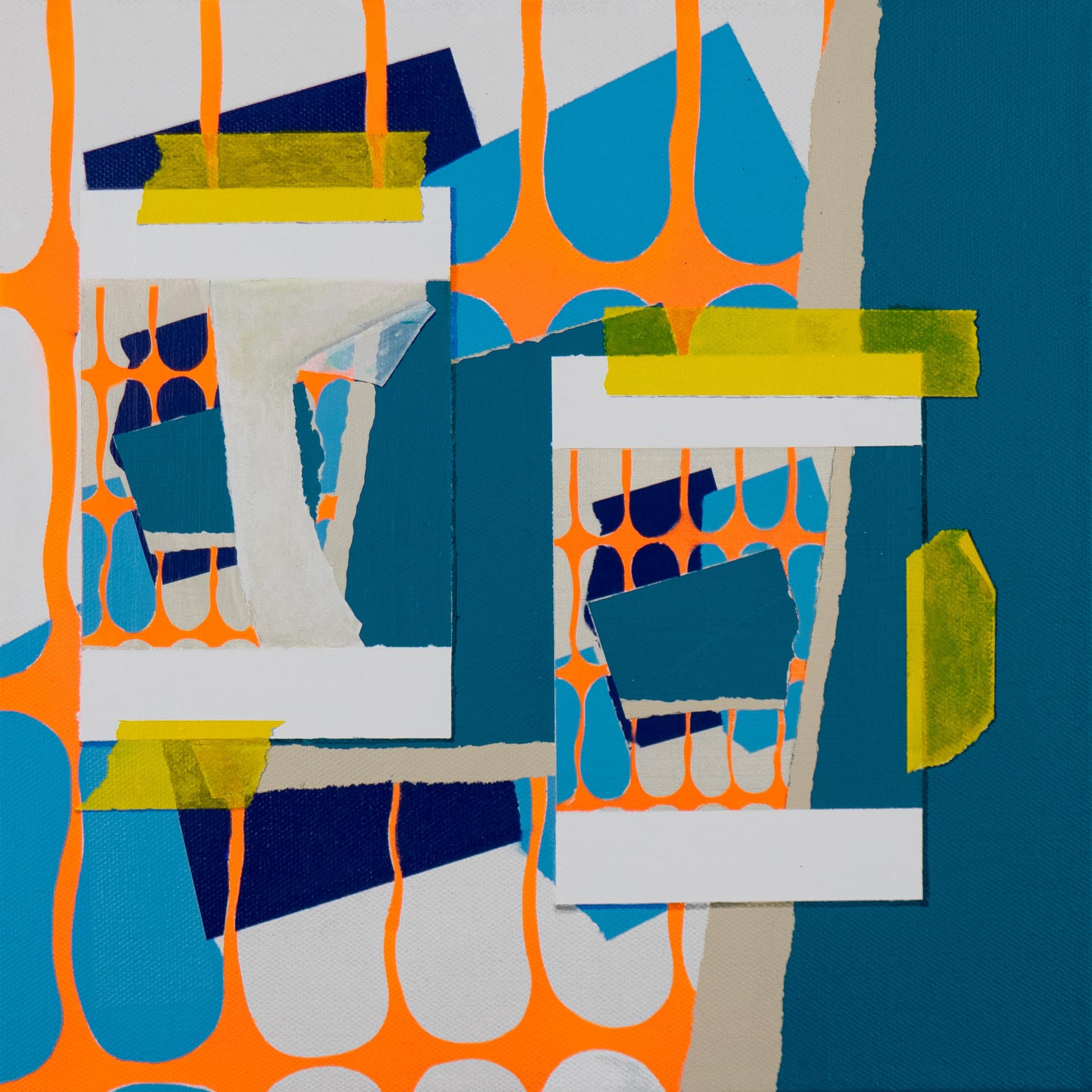 Net Droste V, 2026, spray paint and acrylic on canvas, 30cm x 30cm
