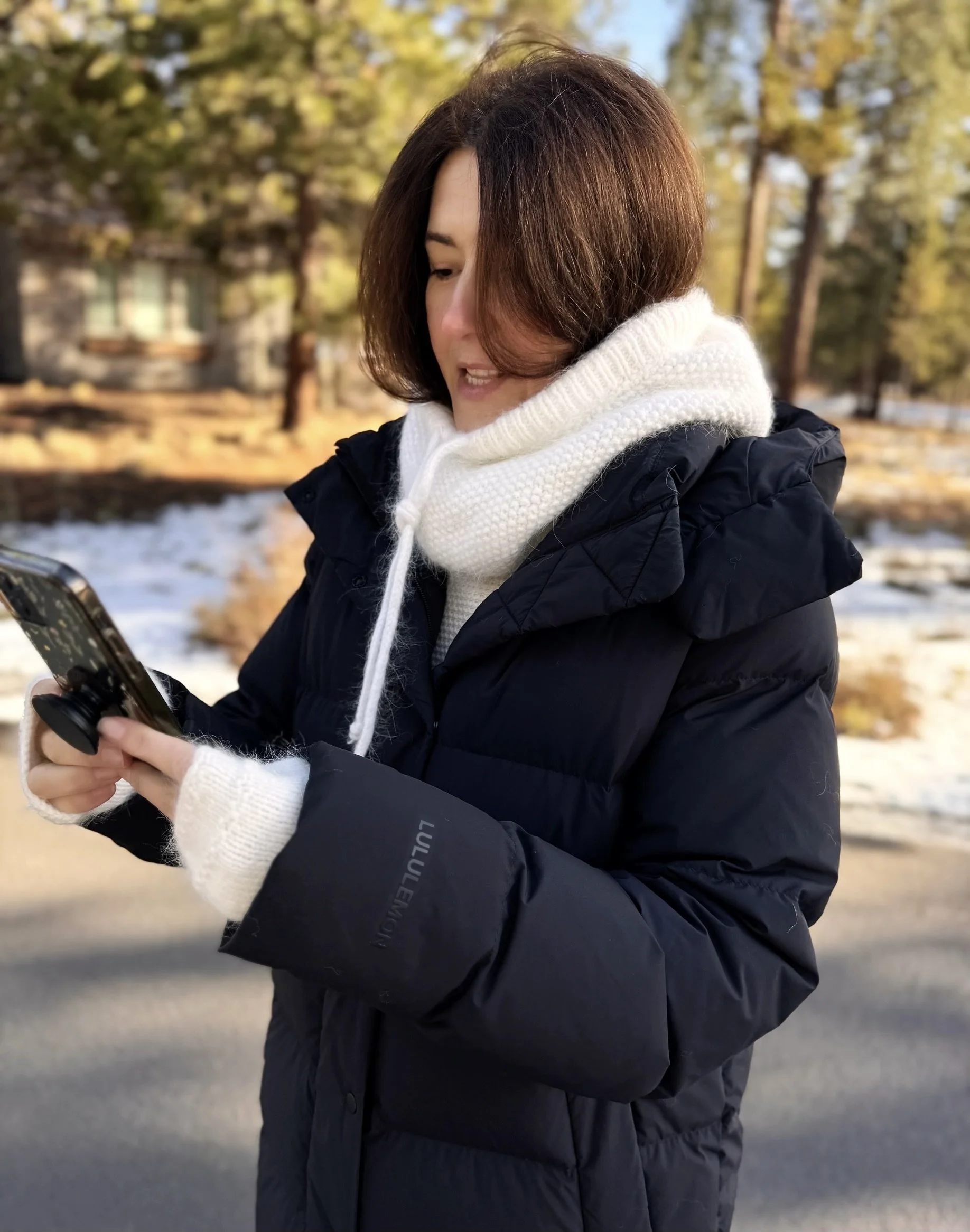 Hand-Knit Angora Fingerless Mittens
