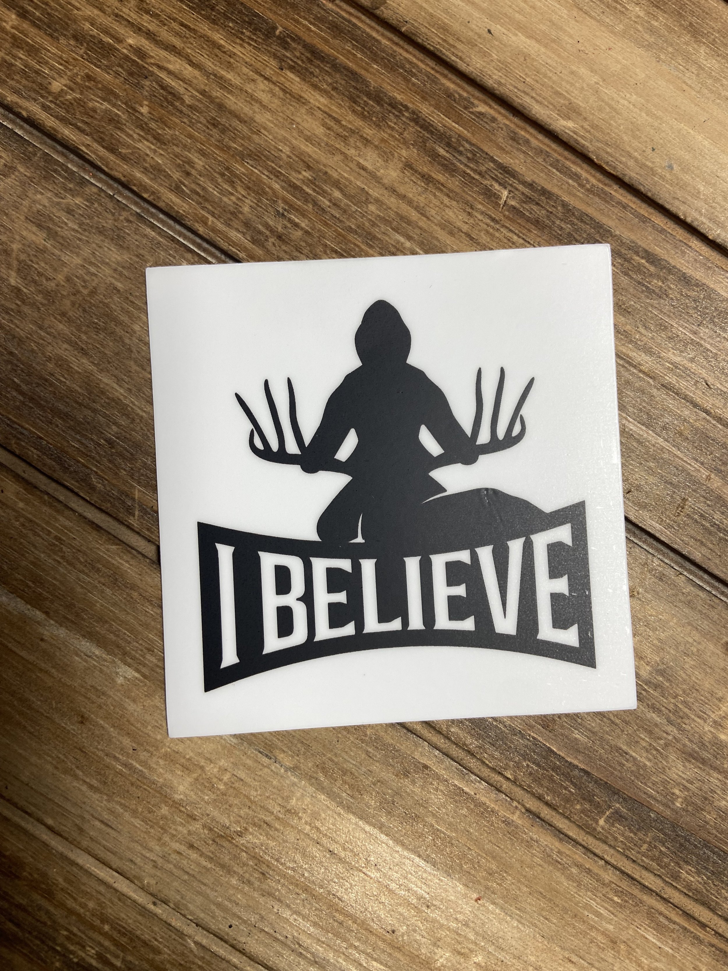 "I believe" sticker 3"x3"