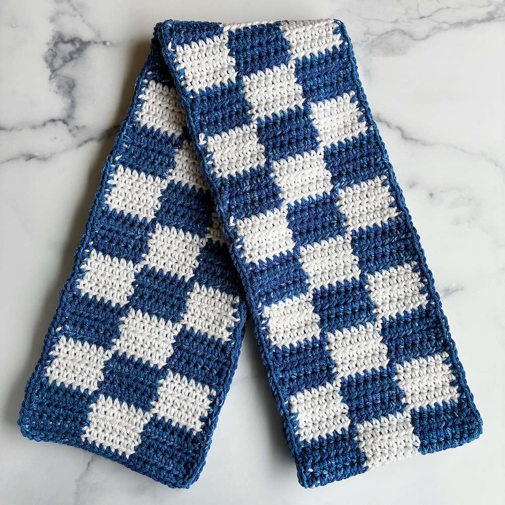 BlueandWhiteCrochetCheckeredScarf.png