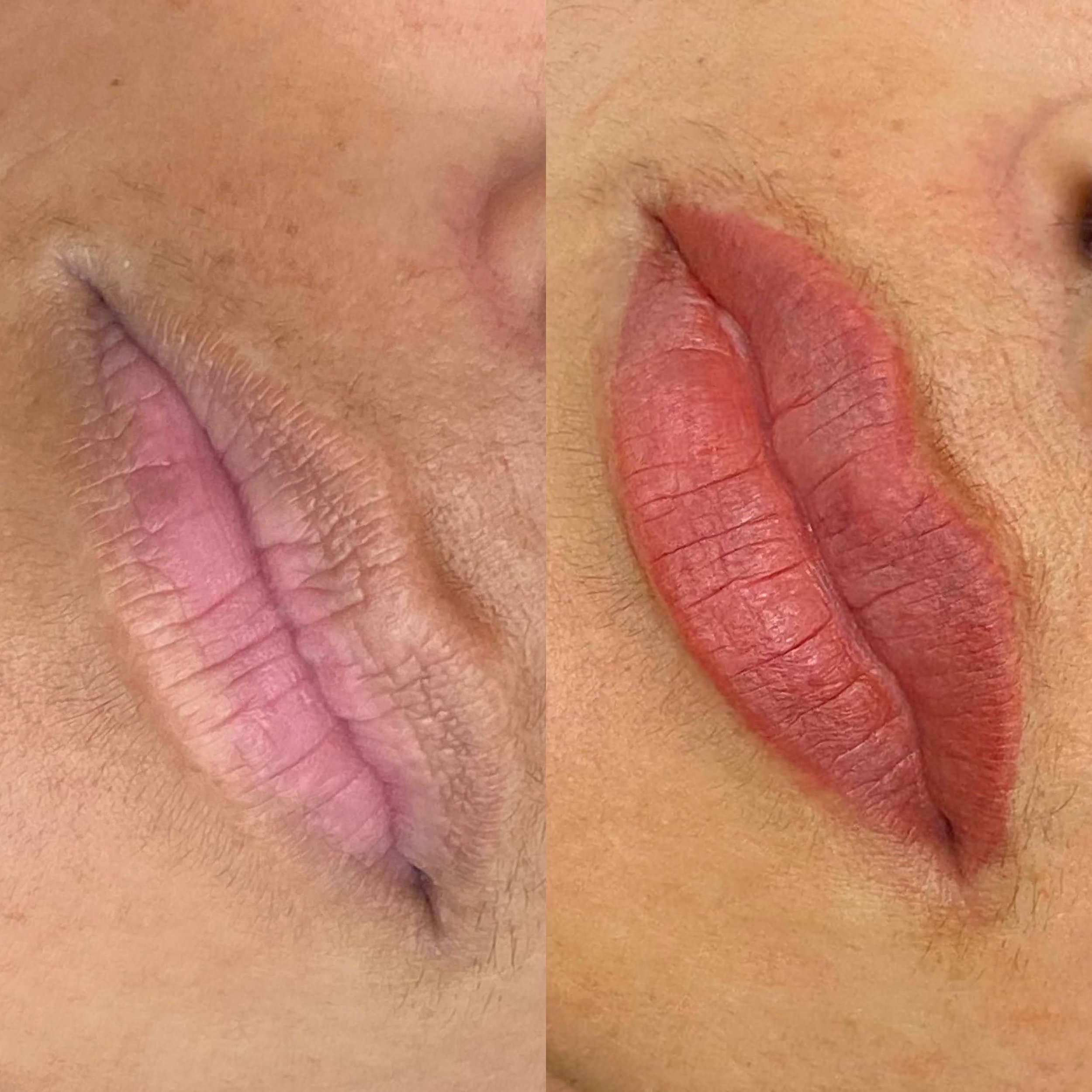 Before and after lip blush!