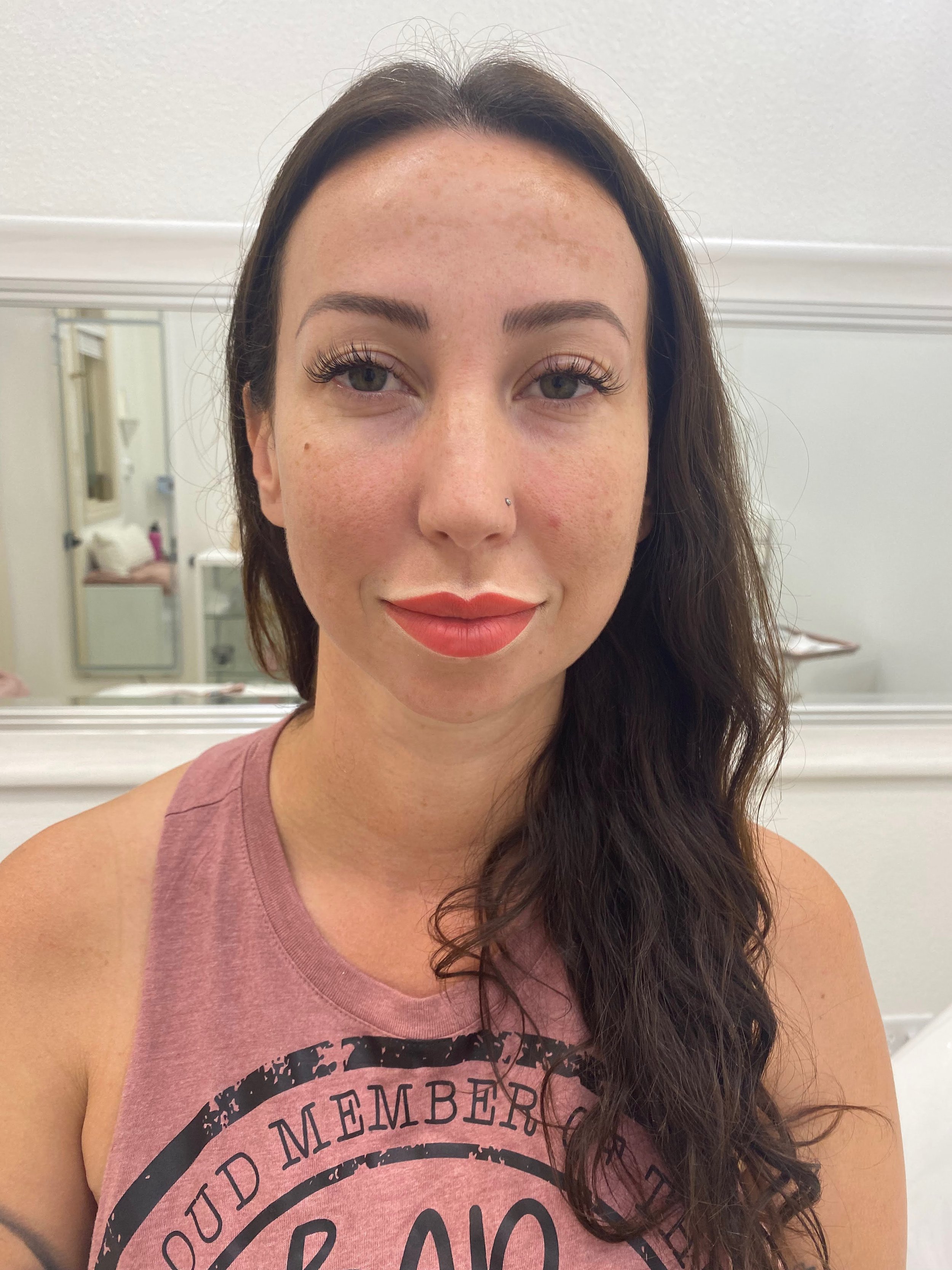 Every lip blush procedure starts with a pre-draw where I would shape your lips with lip color + concealer until you approve the shape. Only after shape approval will I start tattooing your lips.