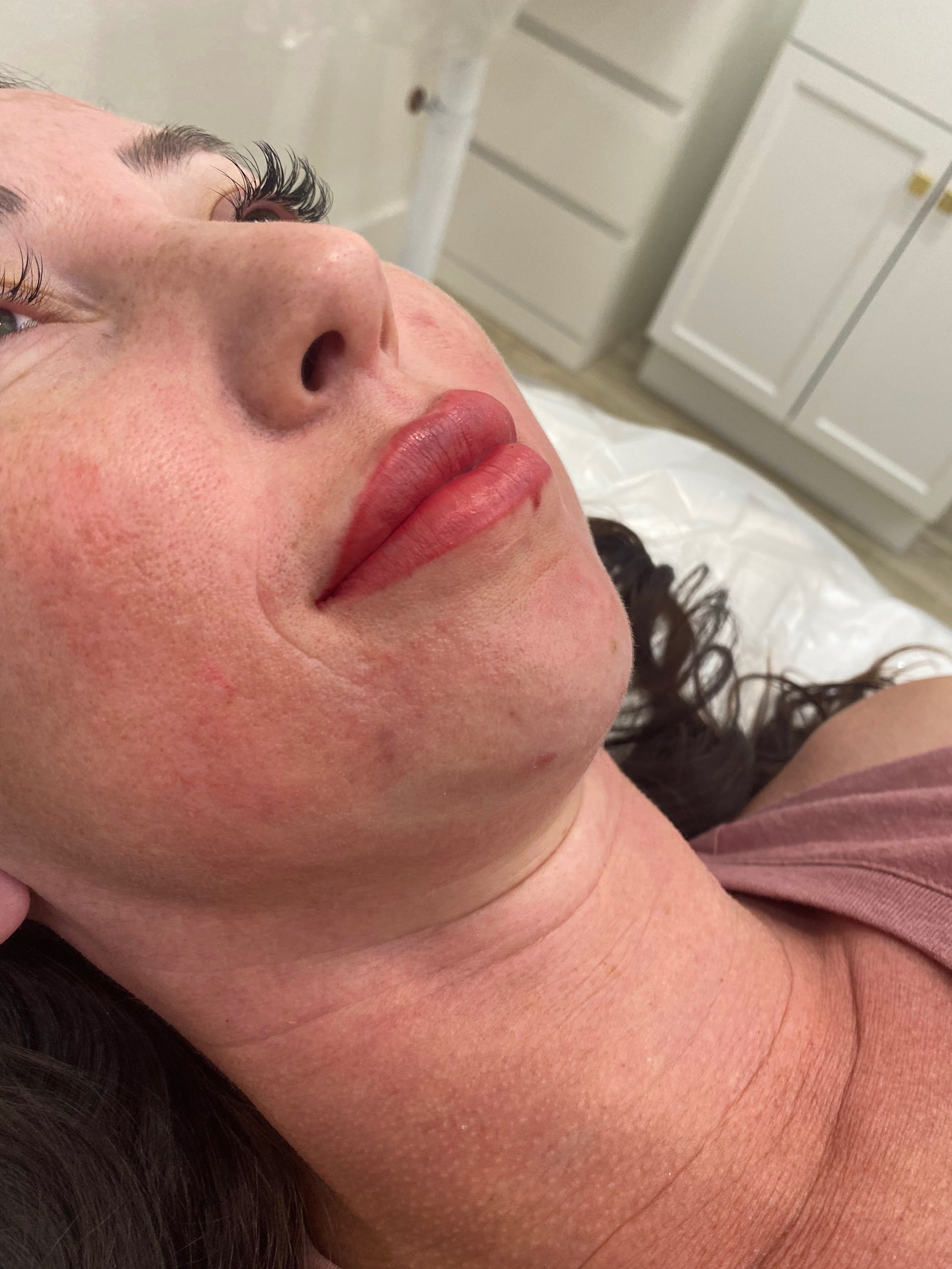 Lips right after lip blush was done!