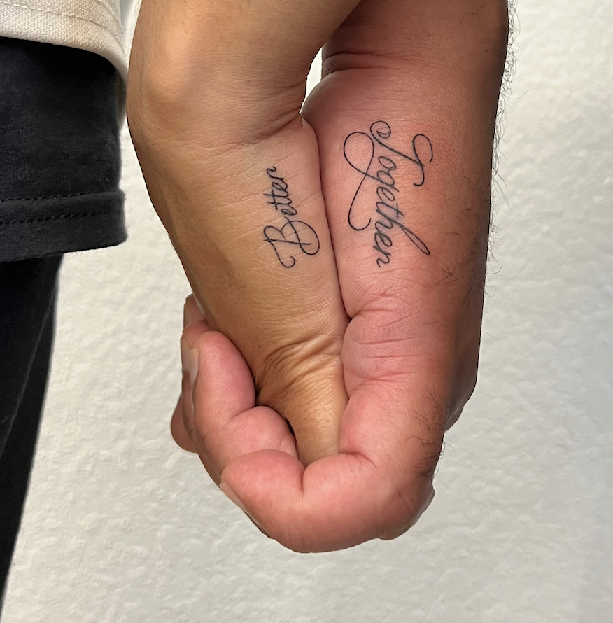 matching wedding tattoos for this newly engaged couple!