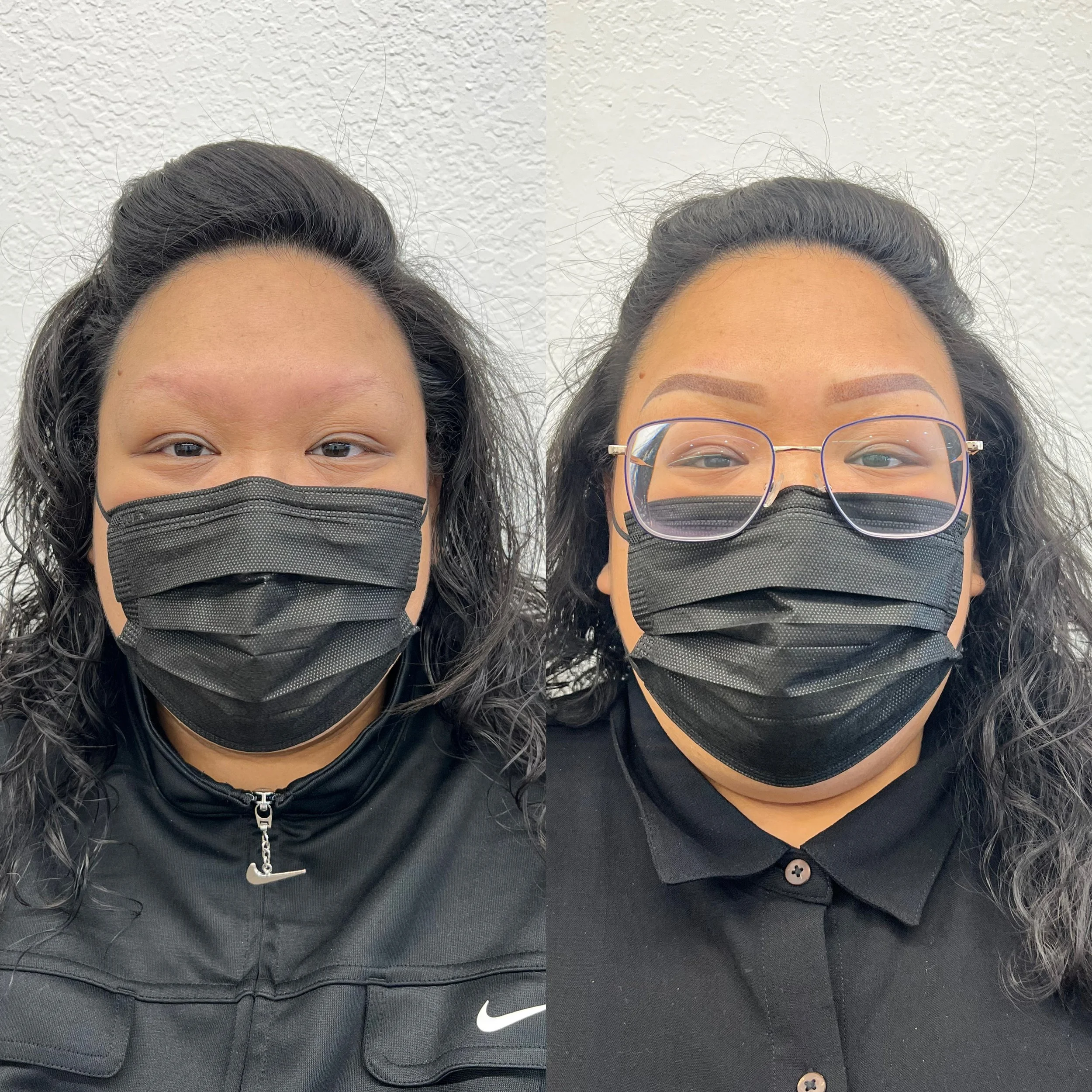 Ombre powder brows healed to soft brows