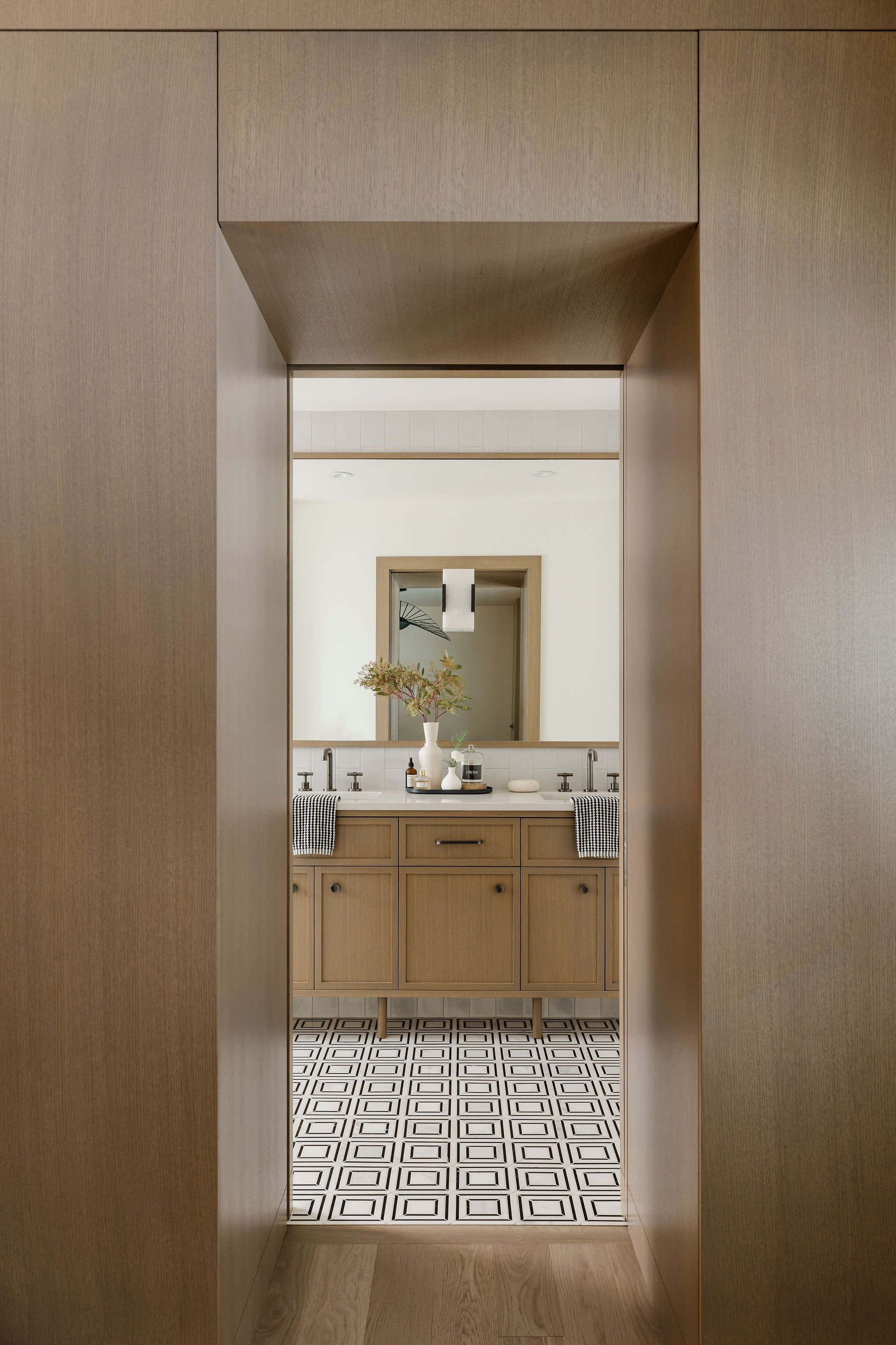  Contemporary Primary Ensuite, Interior Design, Scarboro Bungalow, Calgary Interior Designer Nyla Free Designs, Michelle Johnson Photography. 