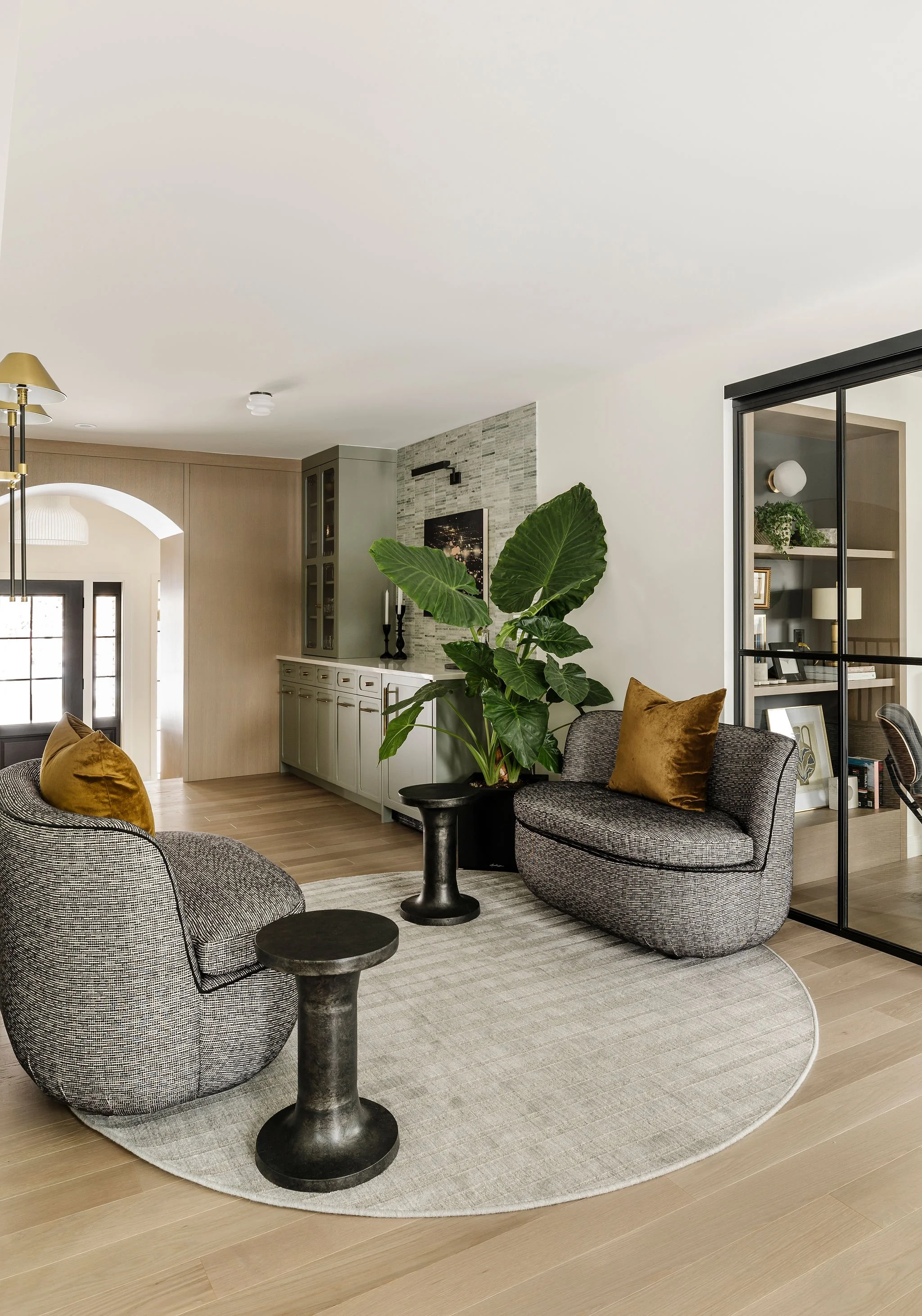  Contemporary Sitting Area Interior Design, Scarboro Bungalow, Calgary Interior Designer Nyla Free Designs, Michelle Johnson Photography. 
