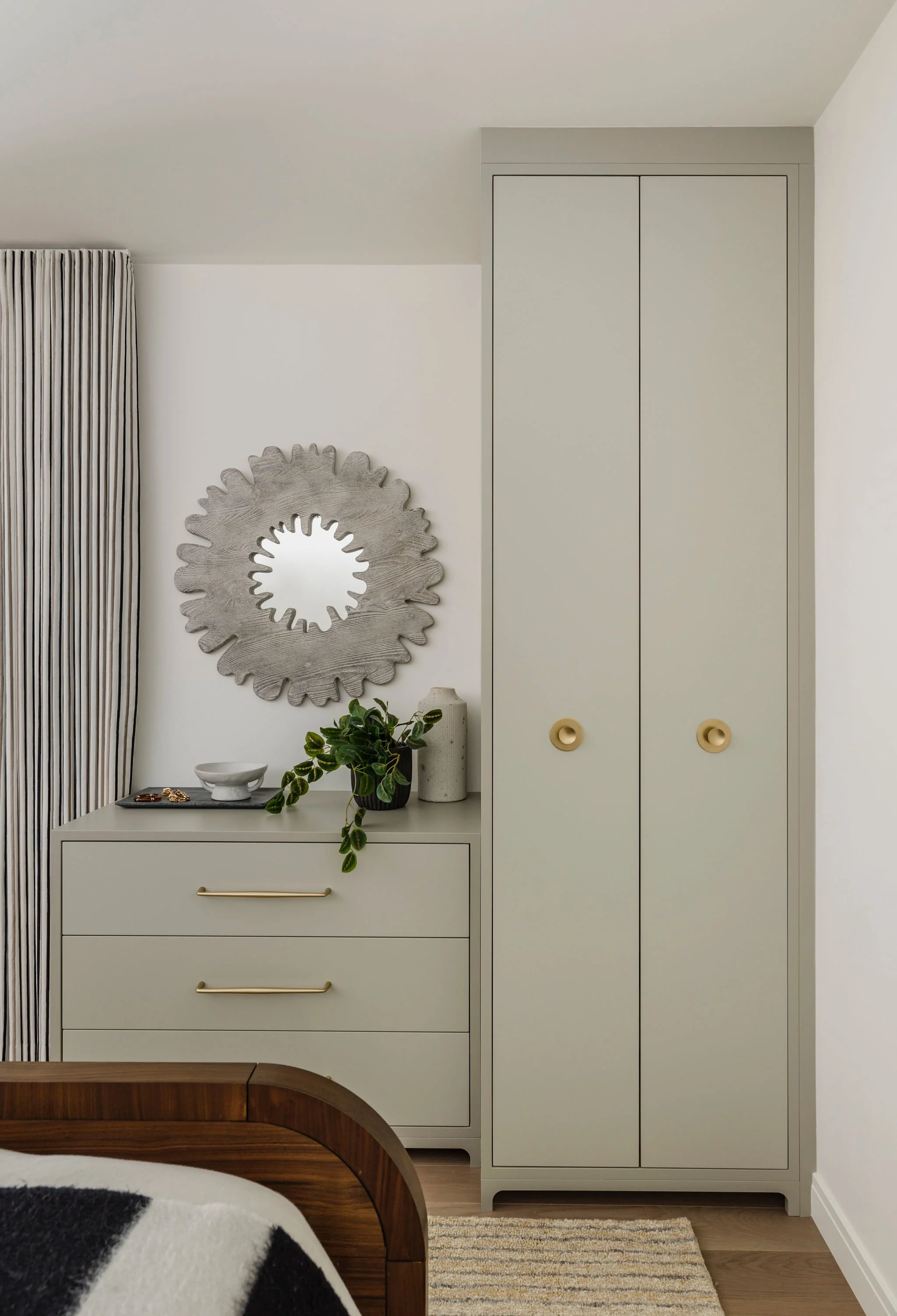  Contemporary Primary Bedroom, Interior Design, Scarboro Bungalow, Calgary Interior Designer Nyla Free Designs, Michelle Johnson Photography. 