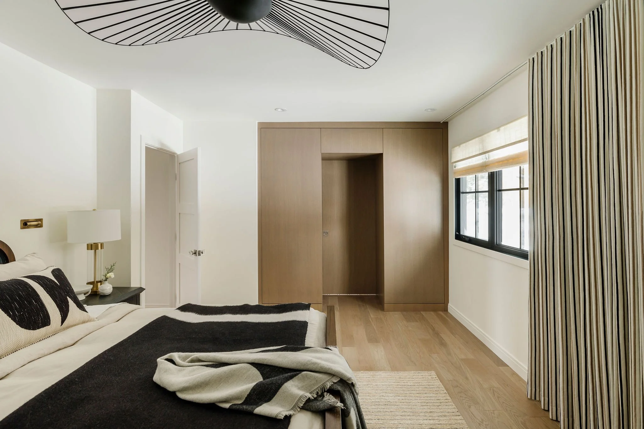  Contemporary Primary Bedroom, Interior Design, Scarboro Bungalow, Calgary Interior Designer Nyla Free Designs, Michelle Johnson Photography. 