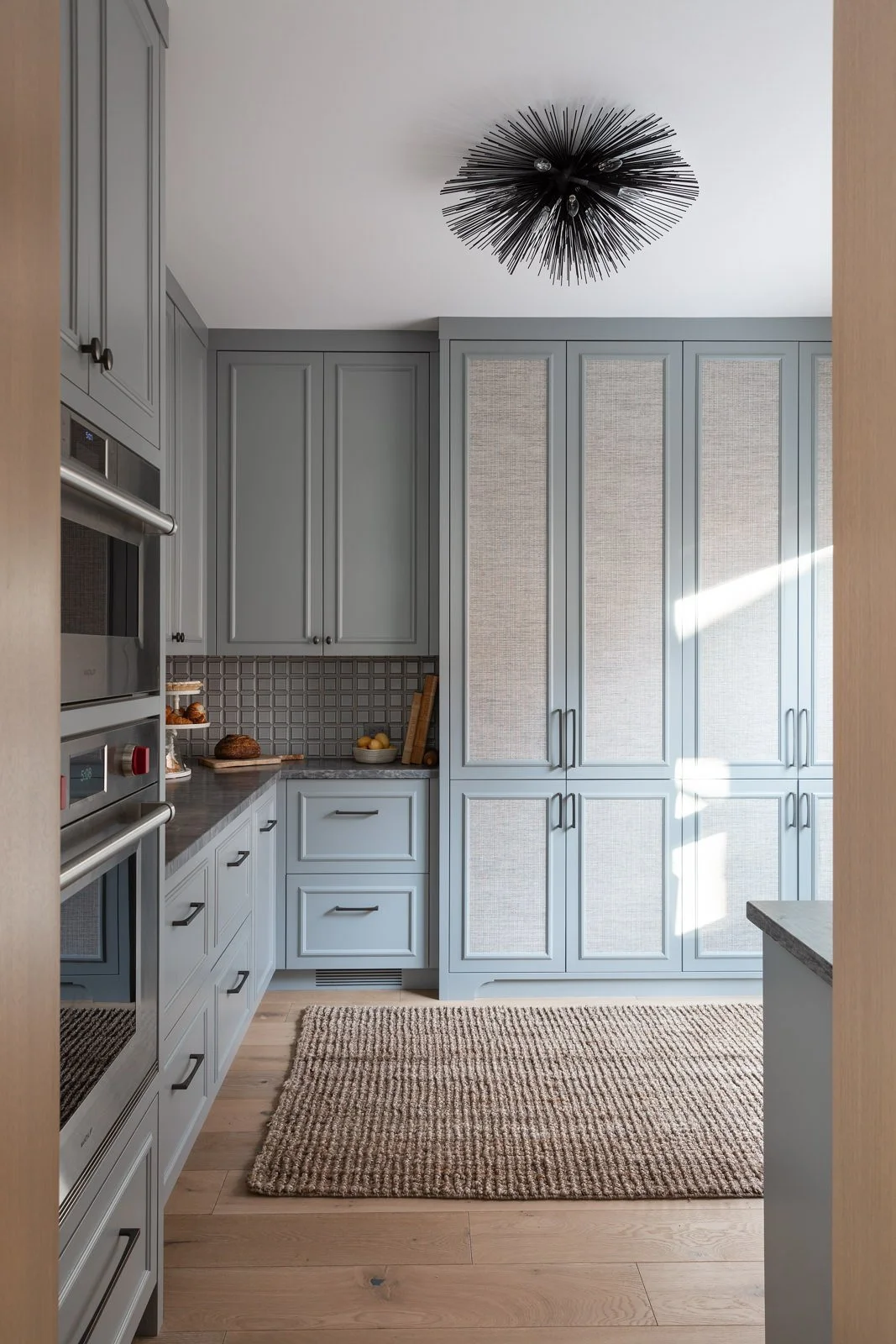 second pale blue cabinets and classic interior design styling