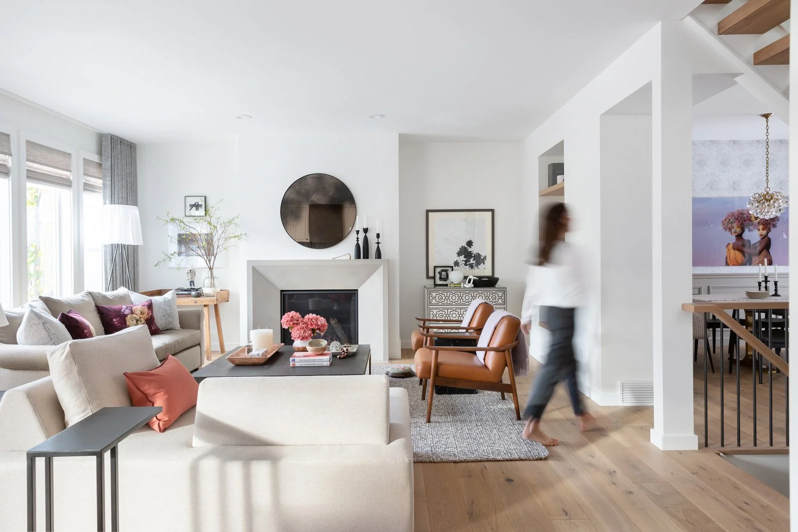 Bright and open home renovation with thoughtful modern details by leading interior design team Nyla Free Designs Inc