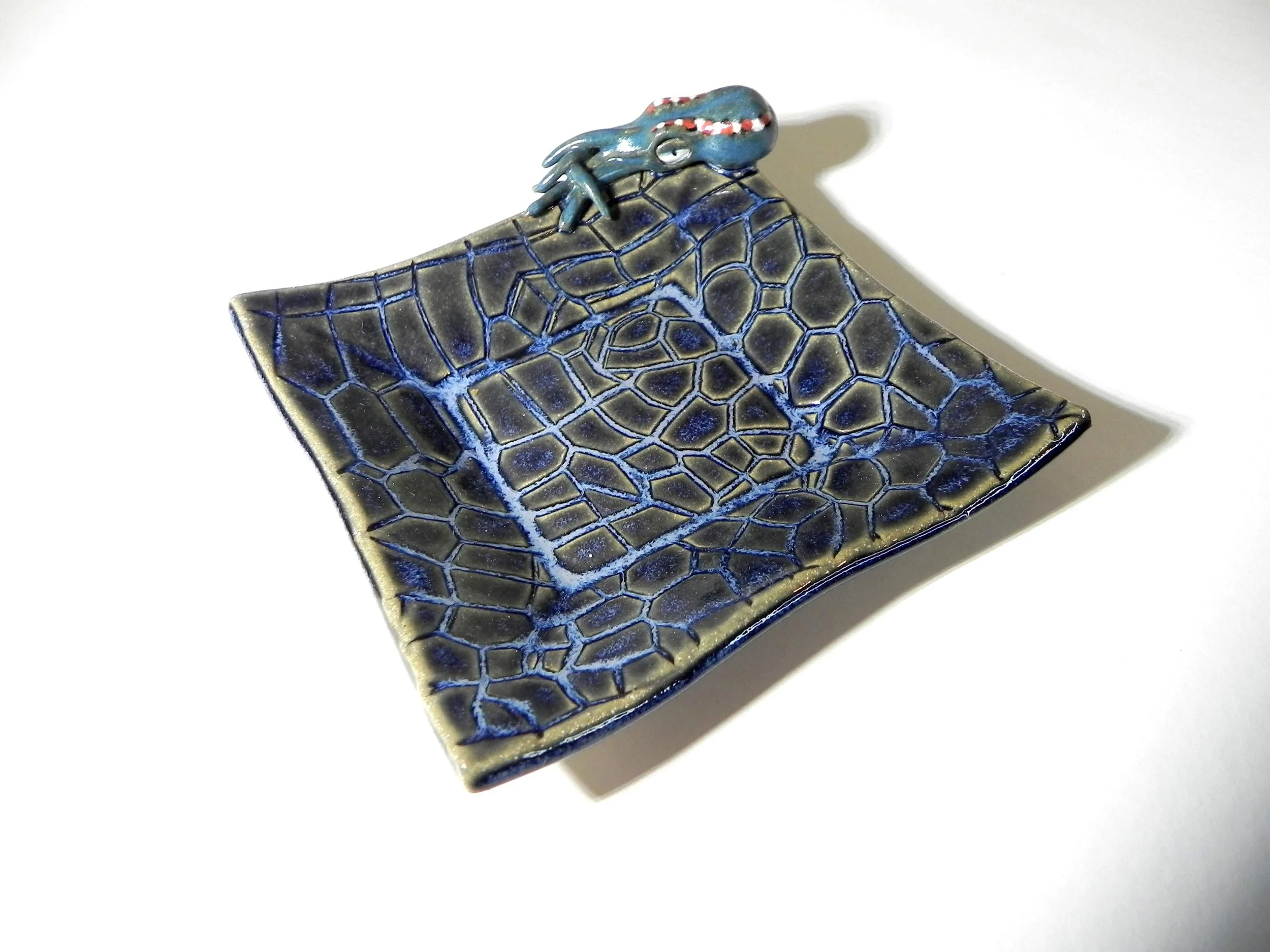 Square soap dish with Cuttlefish Figurine