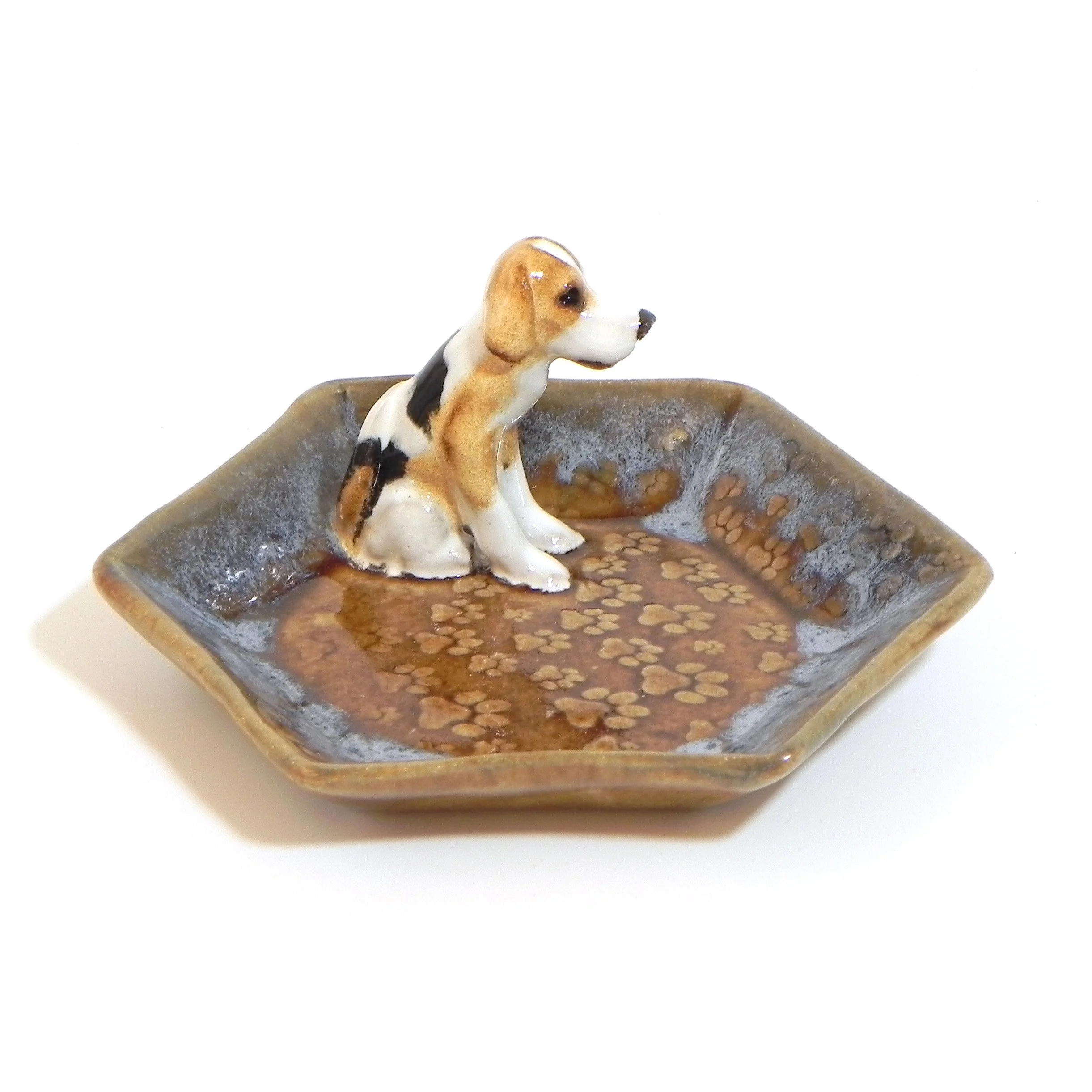 Trinket Dish with Beagle Figurine