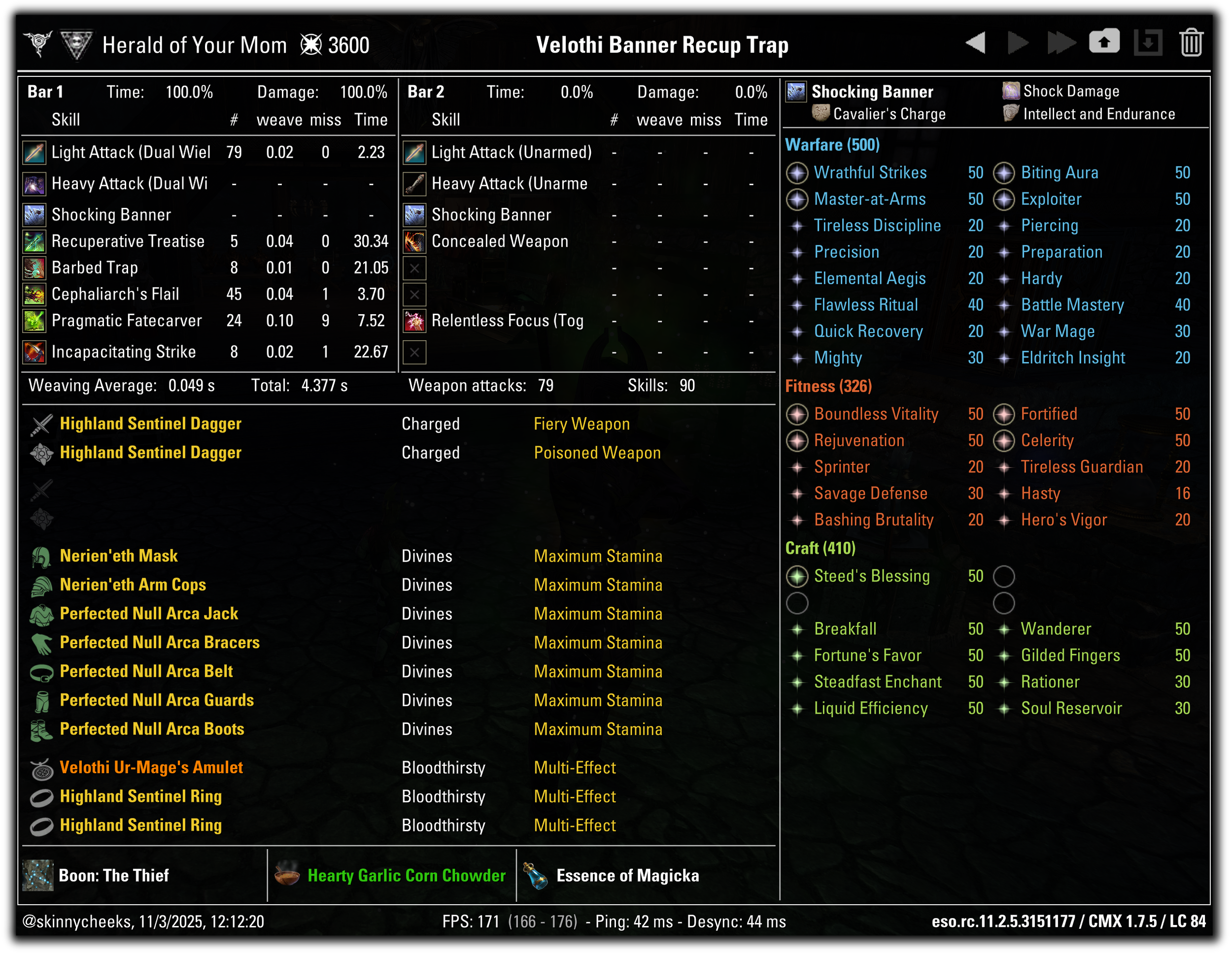 Velothi w/ 4pc Highland (Barbed Trap)