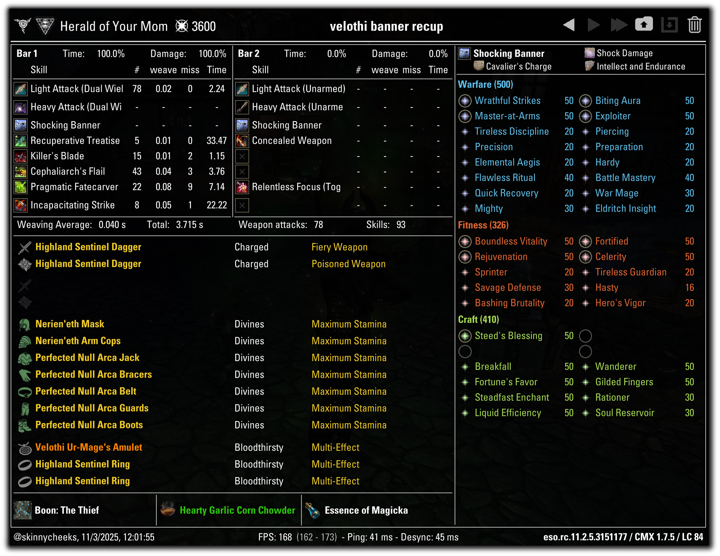 Velothi w/ 4pc Highland (Killer's Blade)