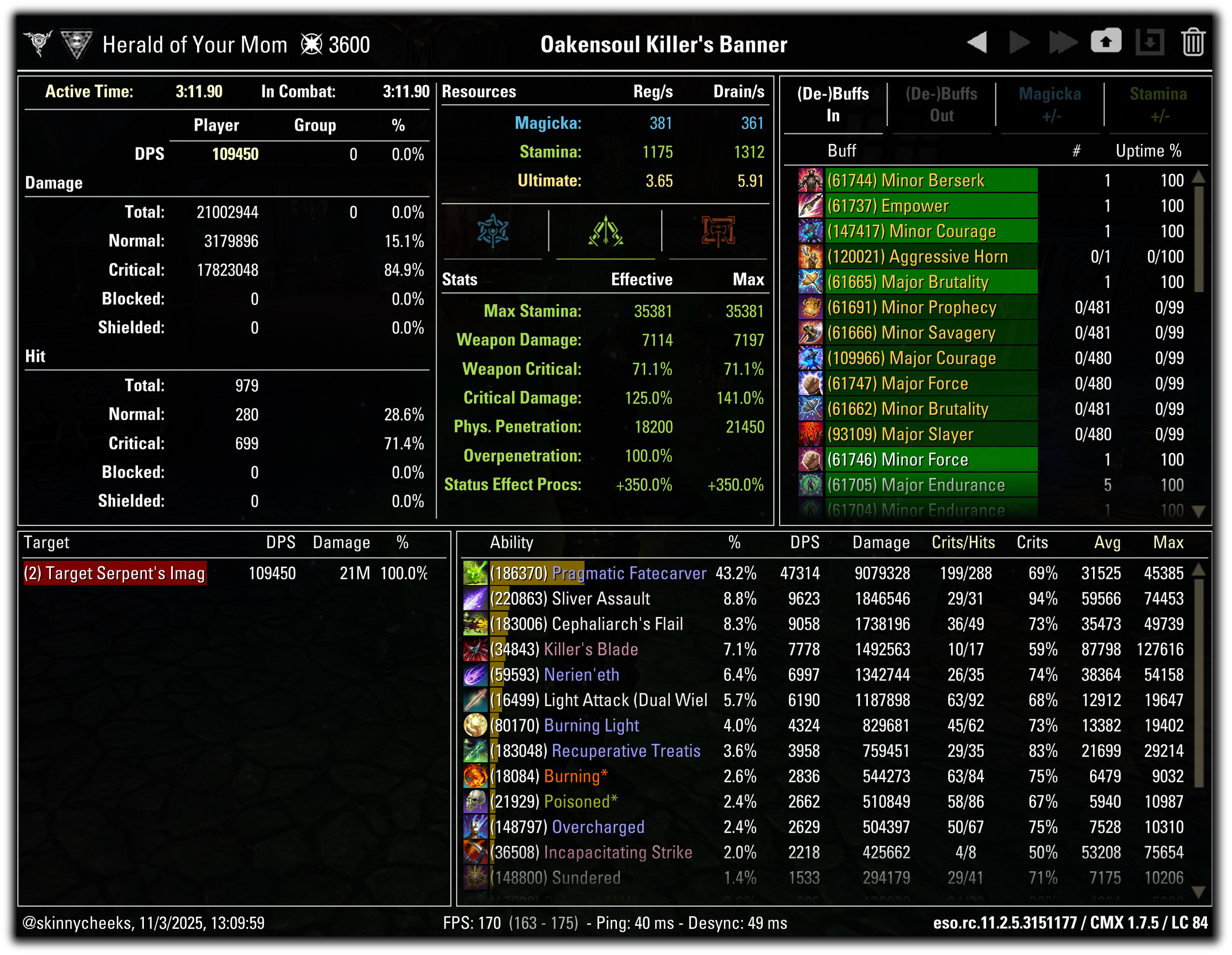 Oakensoul w/ 4pc Highland (Killer's Blade)