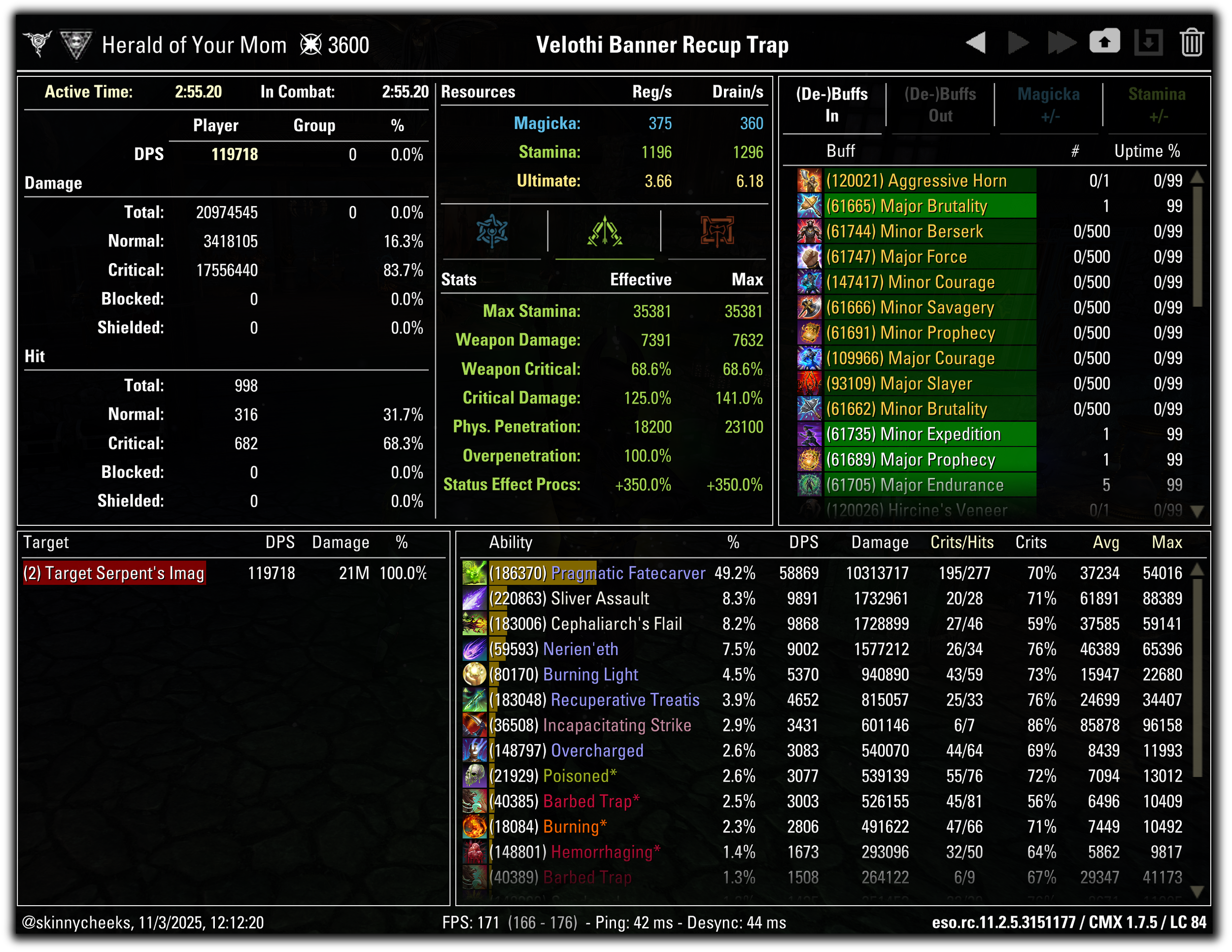 Velothi w/ 4pc Highland (Barbed Trap)