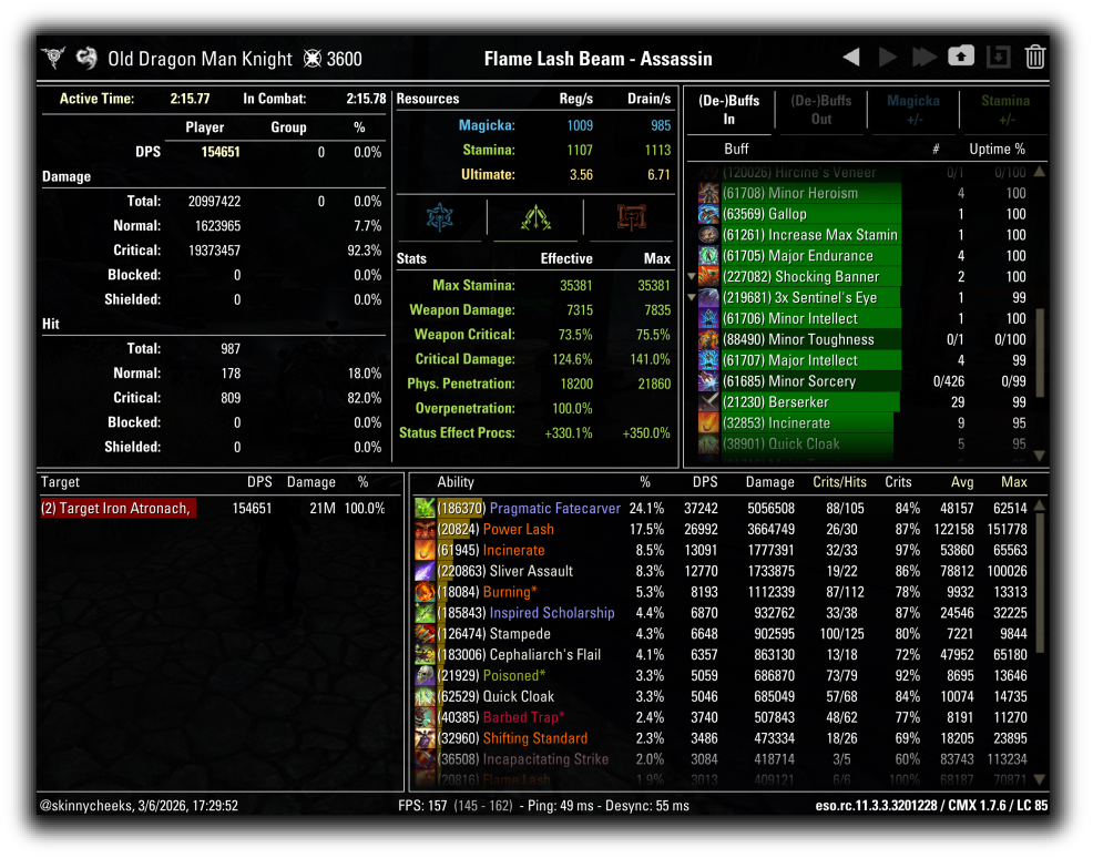 Assassination - Pragmatic / Flame Lash Setup